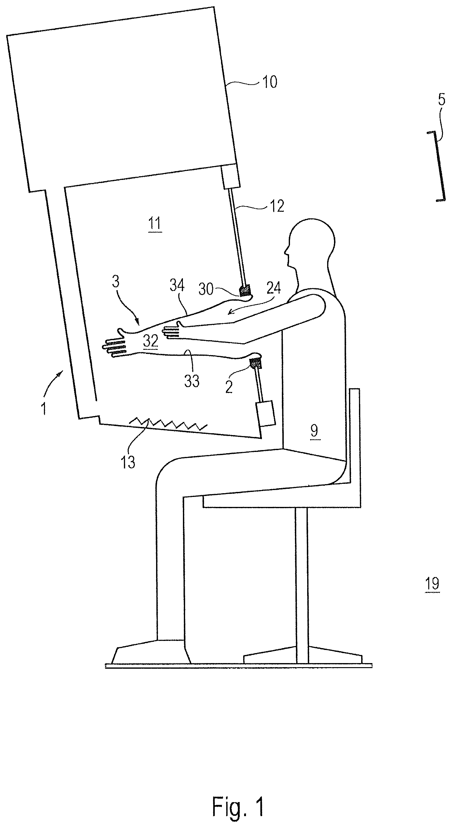 Patent US12403618 — Arrangement for protecting against unauthorized intervention in a containment using a work glove — Figure 1