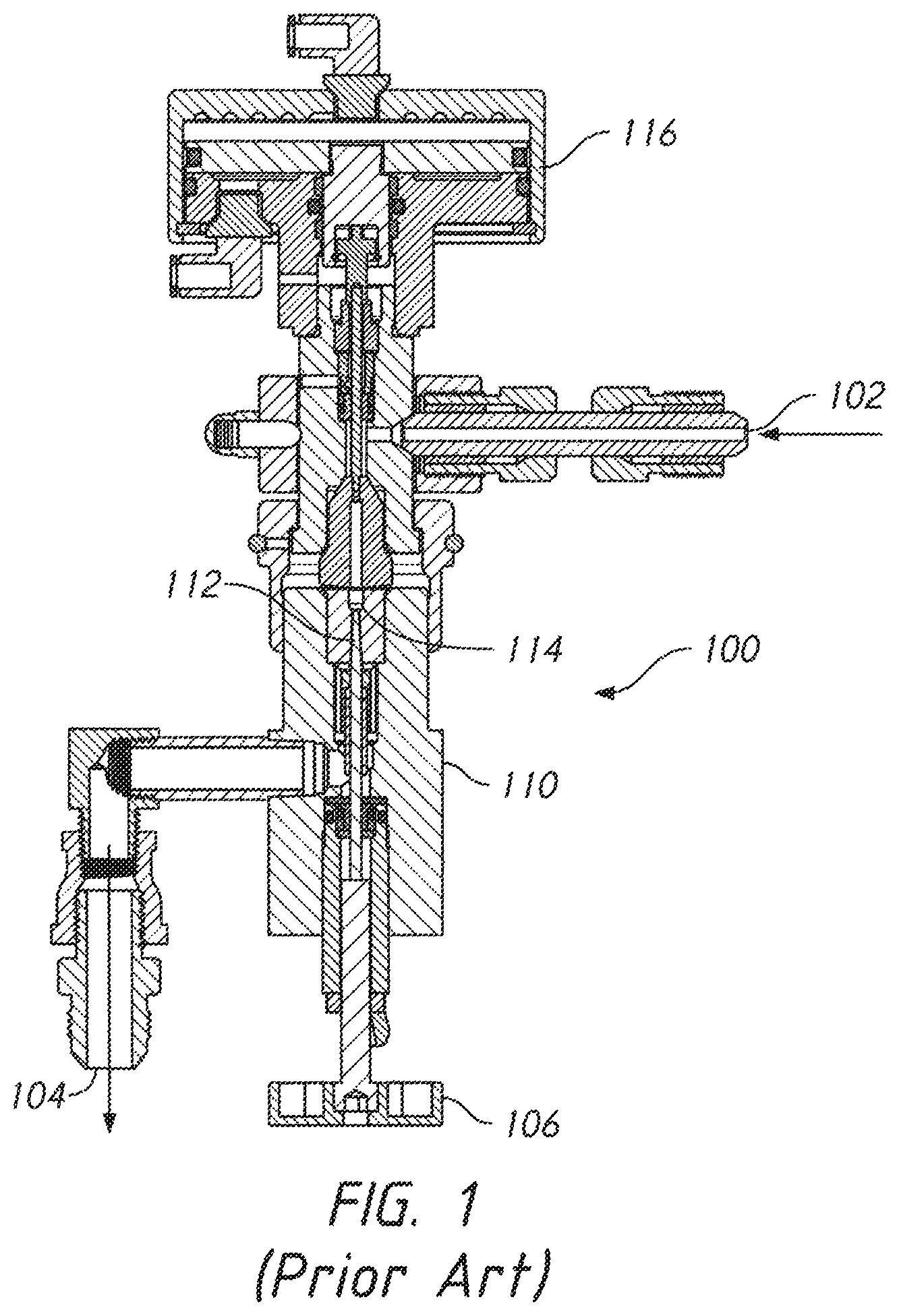 Patent US12403621 Figure 1 – Motorized systems and associated methods for controlling an adjustable dump orifice on a liquid jet cutting system