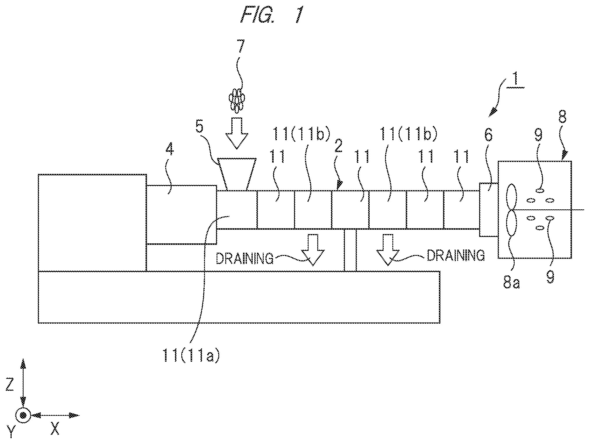 Patent US12403630 — Extruder, dehydration cylinder, dehydrating method and manufacturing method of resin pellet — Figure 1