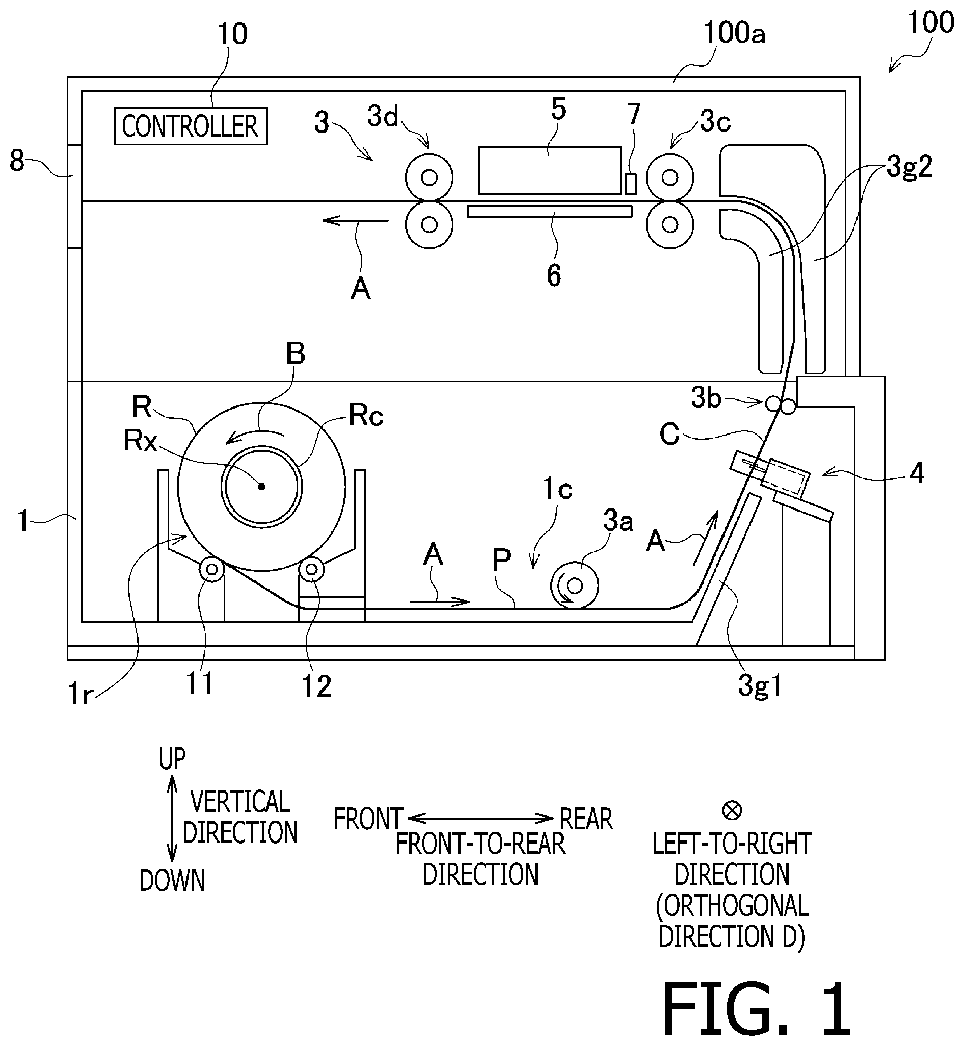 Patent US12403703 — Image recording apparatus, computer-readable storage medium, and method for appropriately enlarging image in borderless image recording — Figure 1