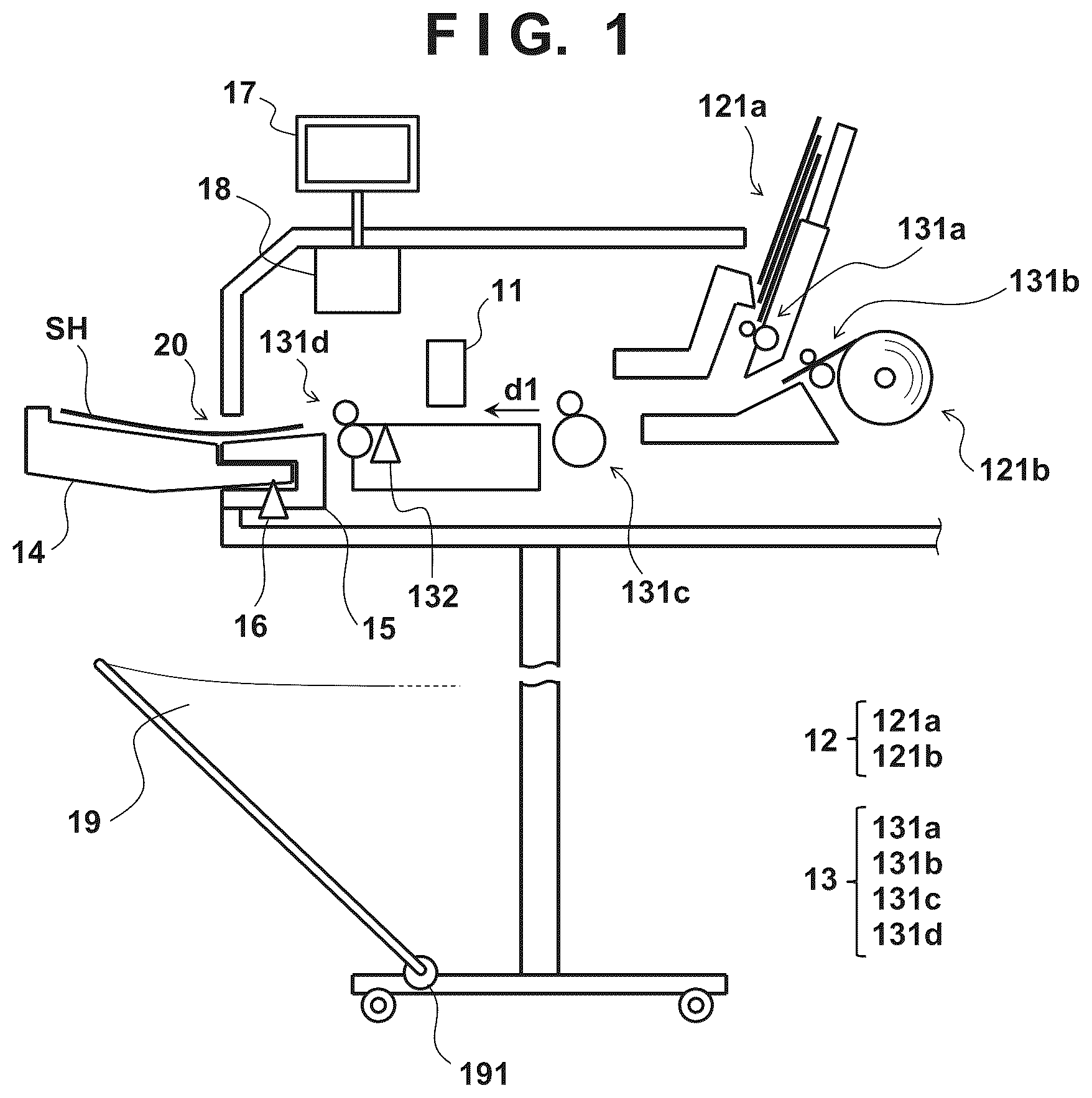 Patent US12403705 — Printing apparatus for printing on cut sheets and roll sheets — Figure 1