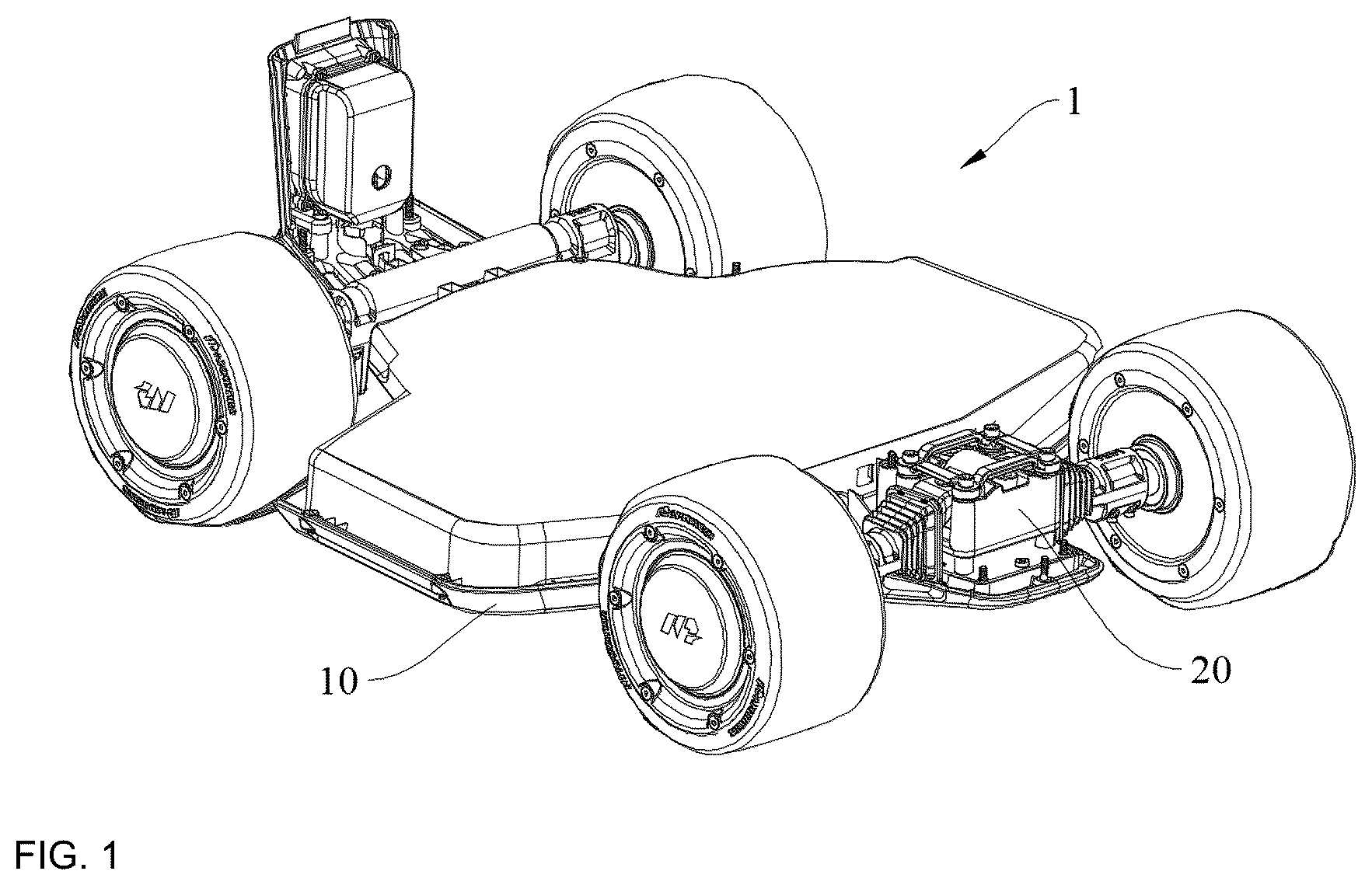 Patent US12403736 — Axle structure and vehicle — Figure 1