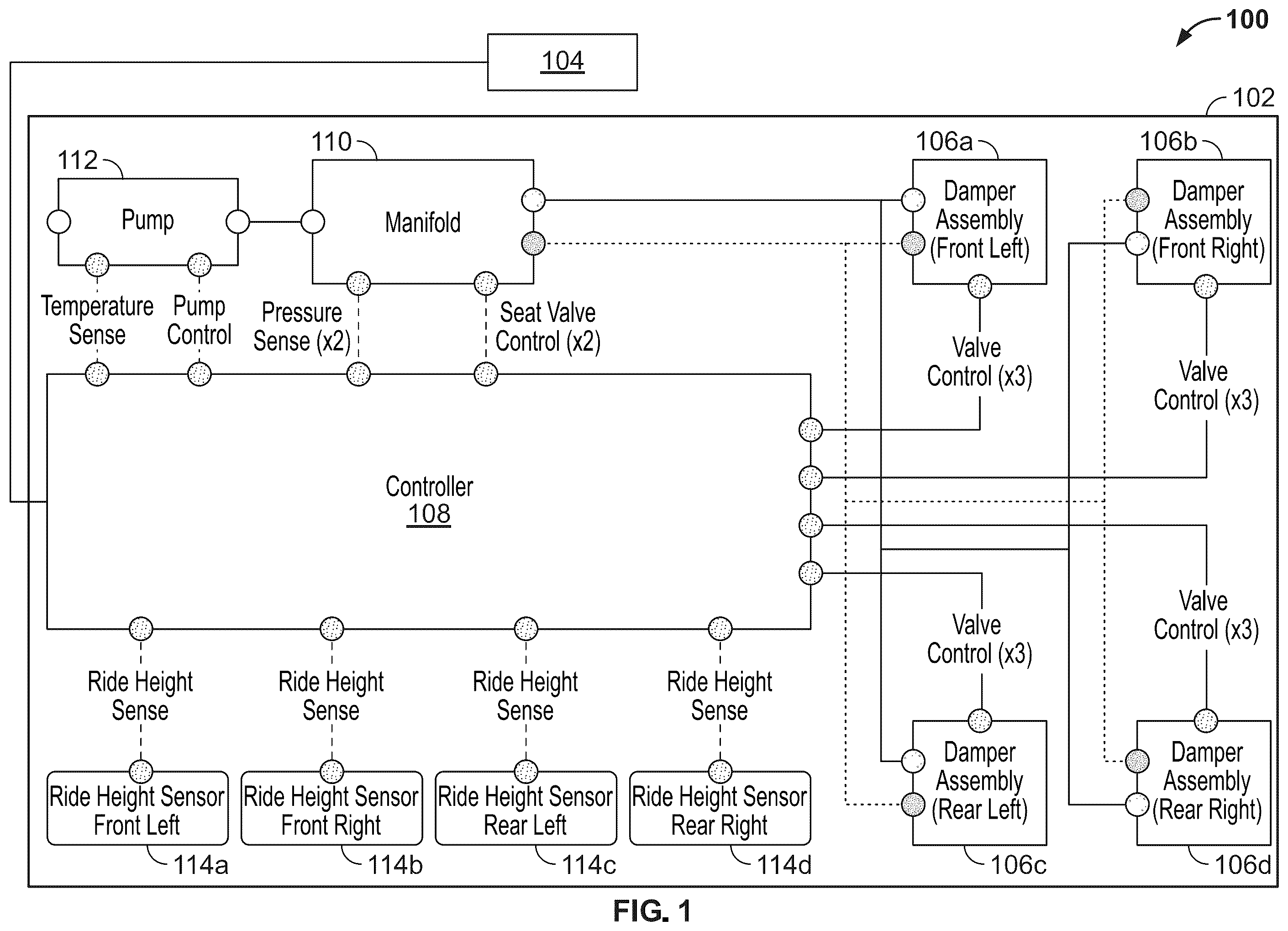 Patent US12403740 — Active suspension damping — Figure 1
