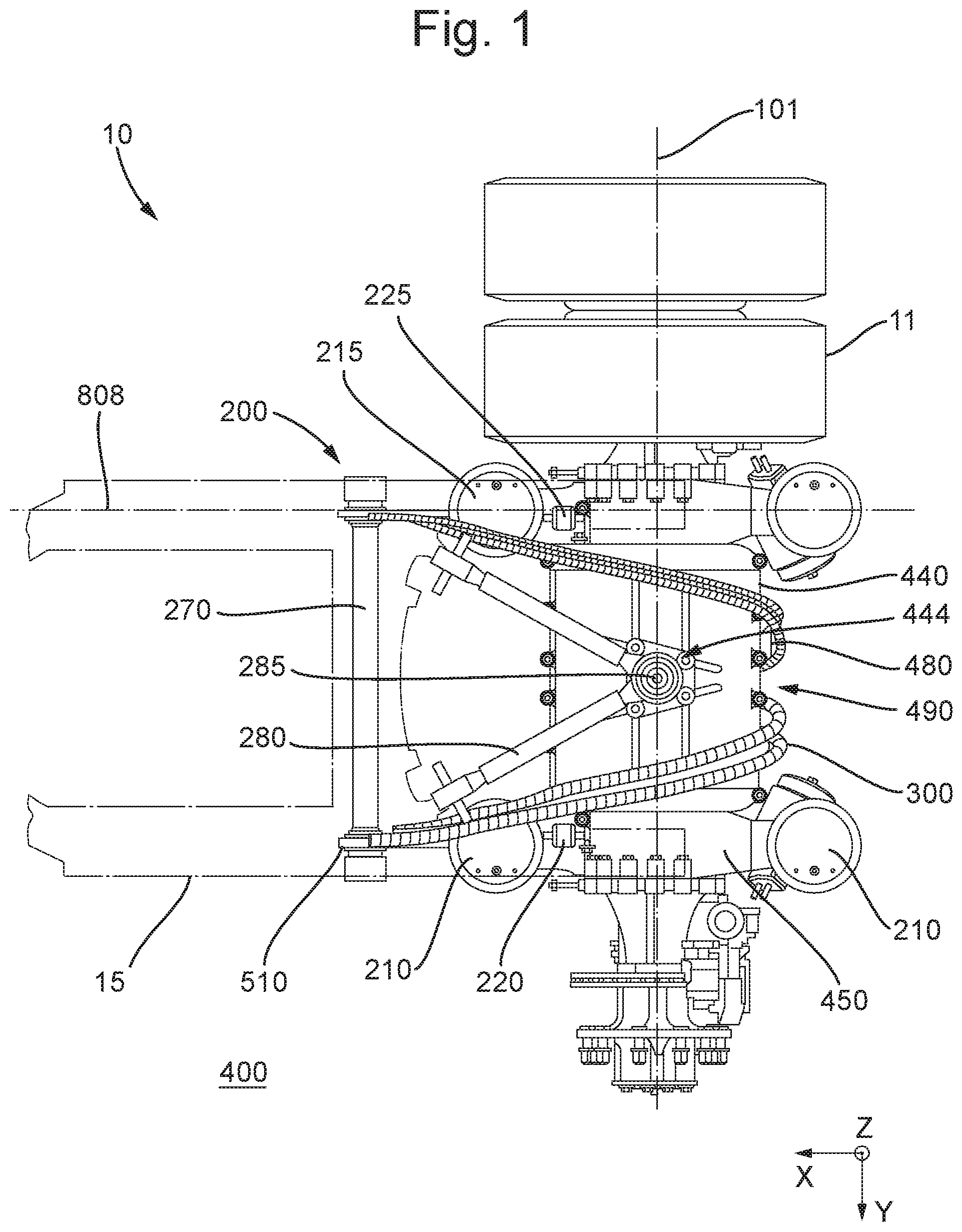 Patent US12403756 — Rear axle with integrated electric motor — Figure 1