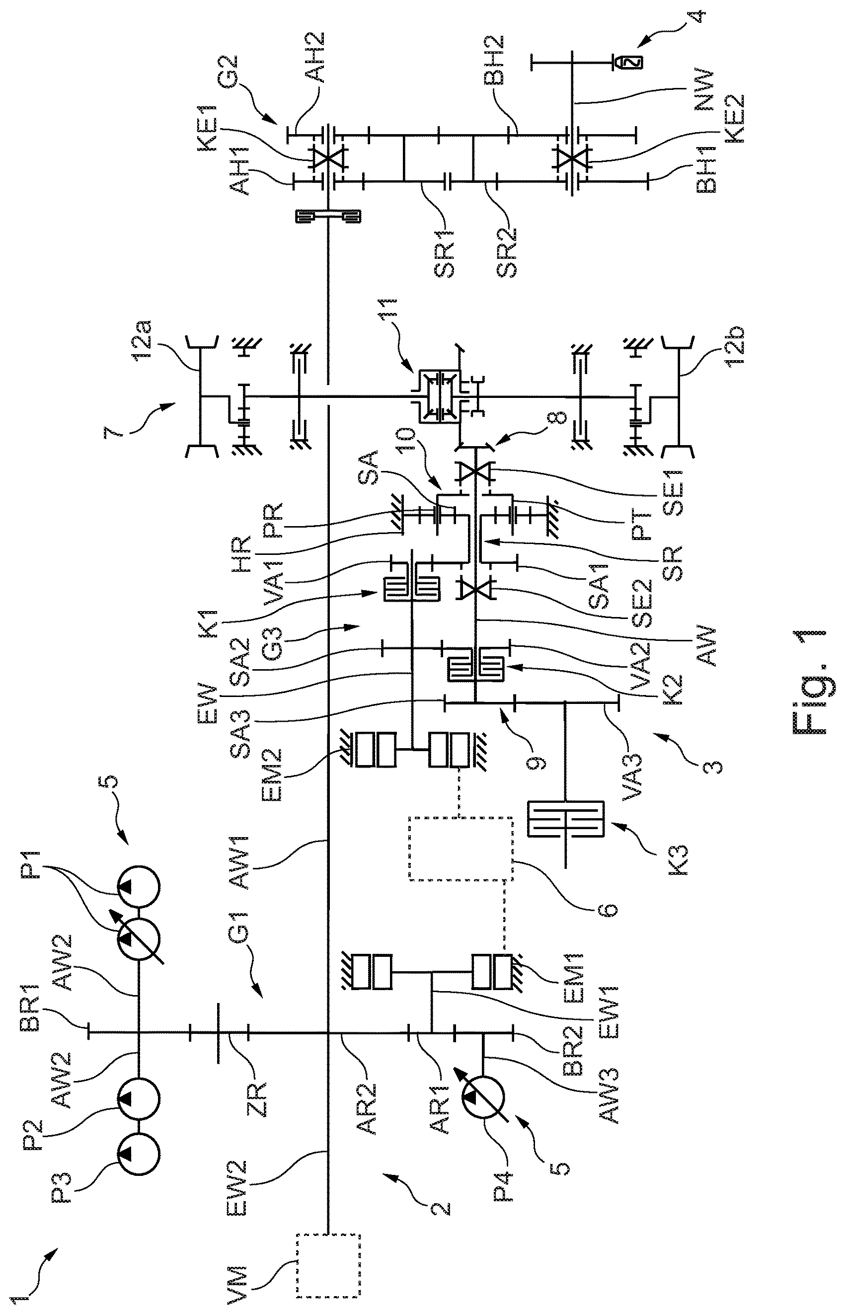 Patent US12403759 — Drive arrangement for a tractor — Figure 1
