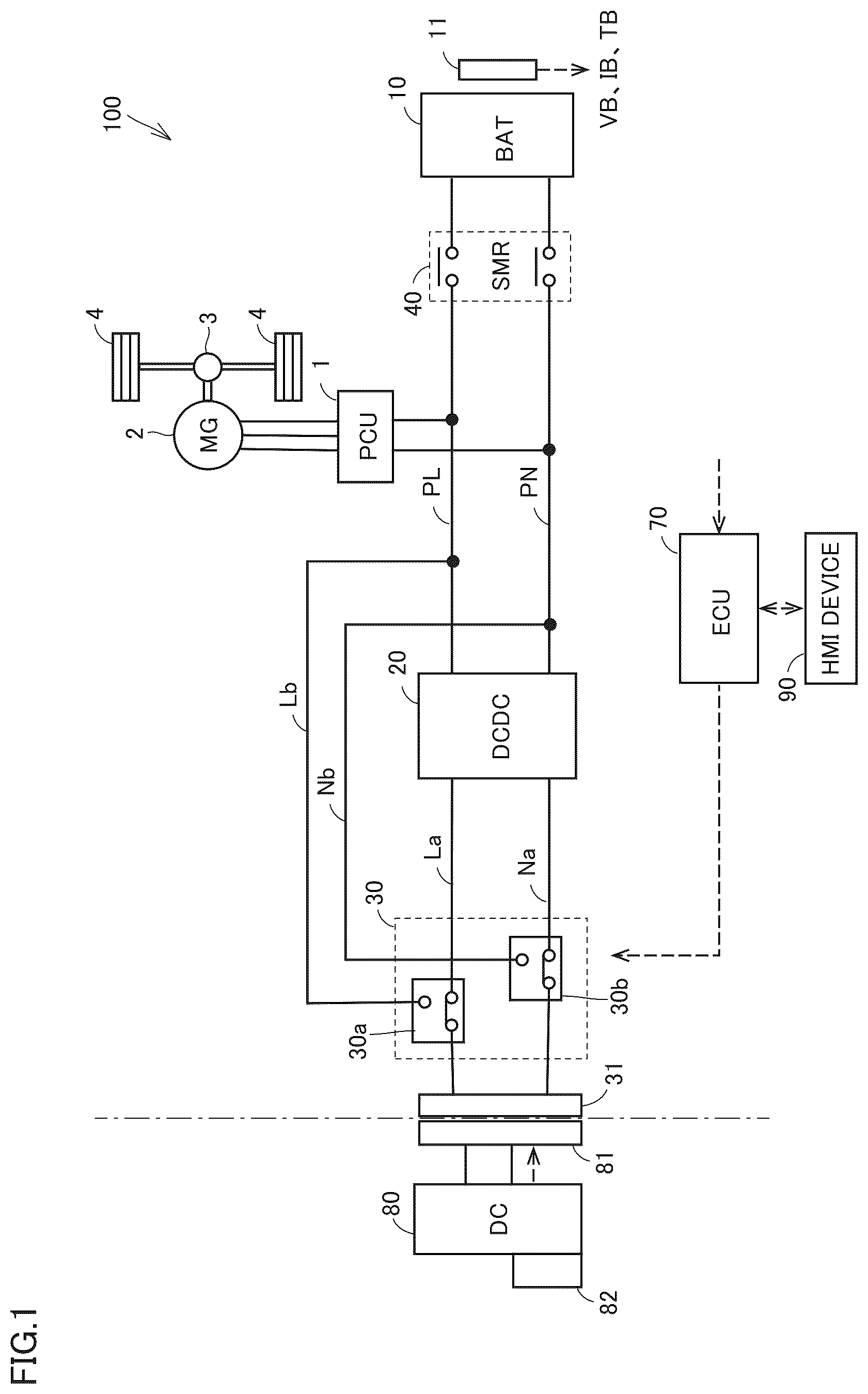 Patent US12403789 — Electrically powered vehicle and method of controlling charging of electrically powered vehicle — Figure 1