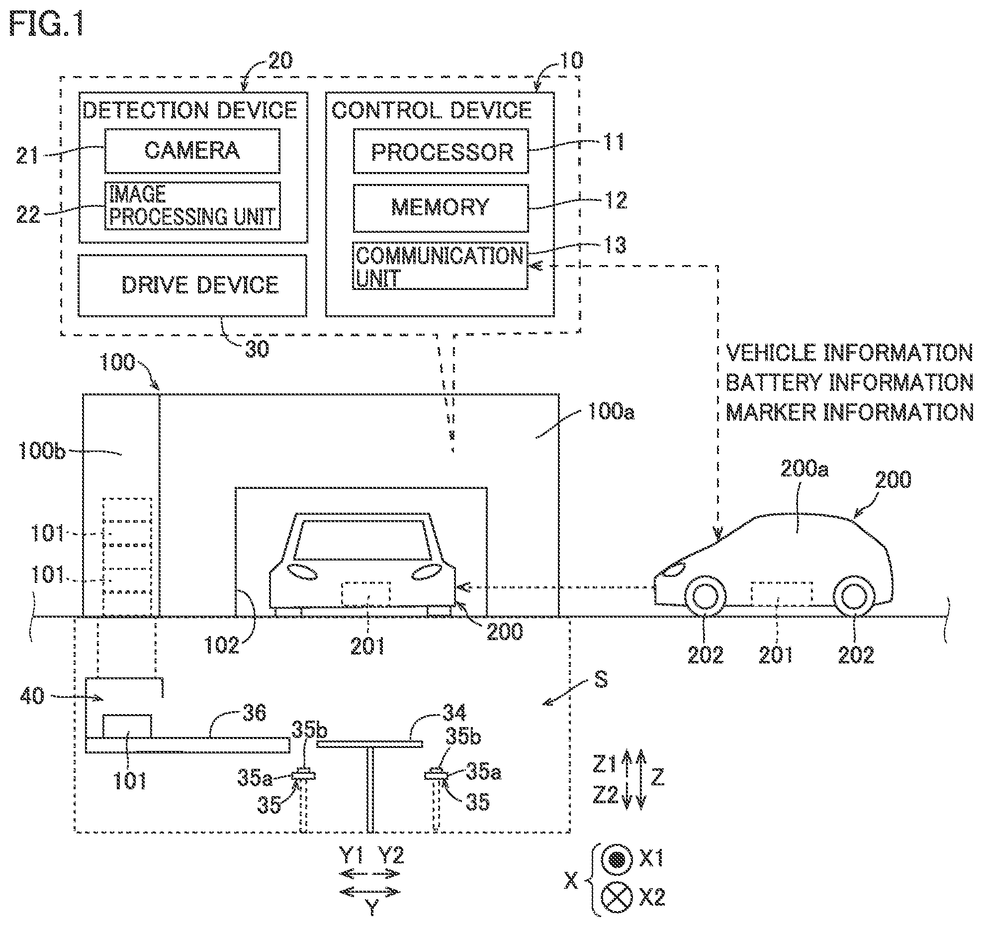 Patent US12403792 — Battery replacement apparatus and battery replacement method — Figure 1