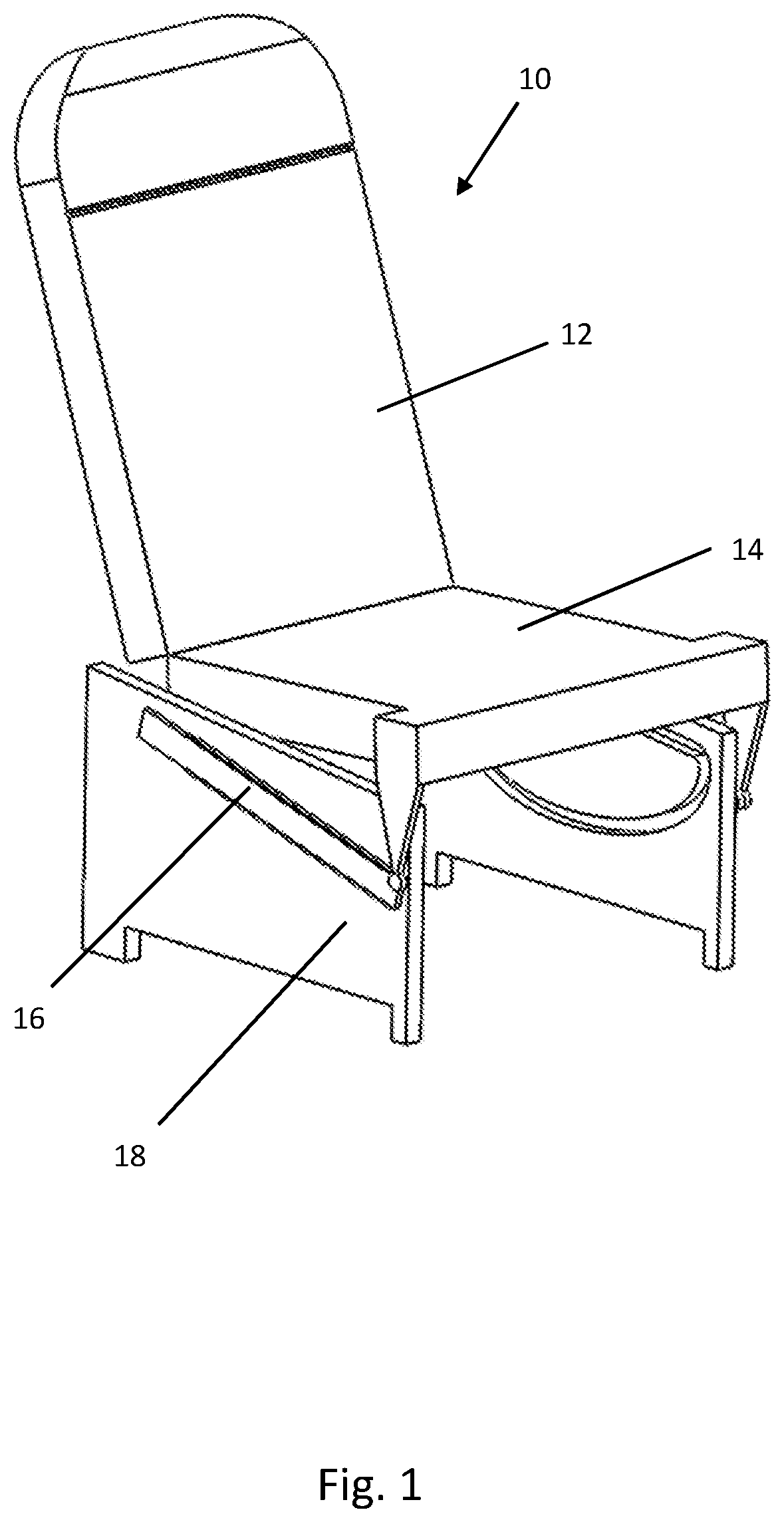 Patent US12403800 — Aircraft seat with cam followers — Figure 1