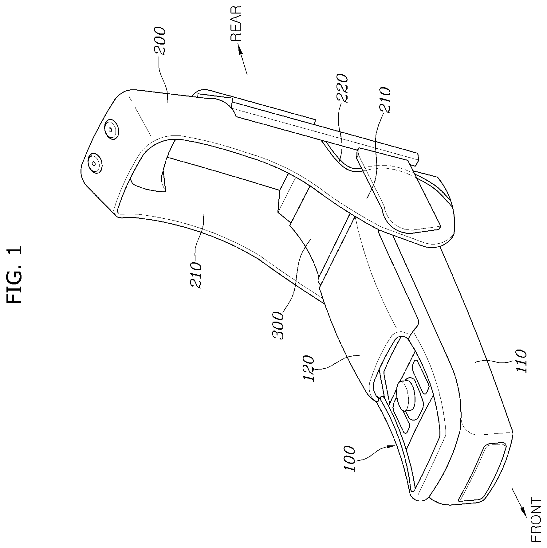Patent US12403805 — Armrest assembly of rear seat for vehicle — Figure 1