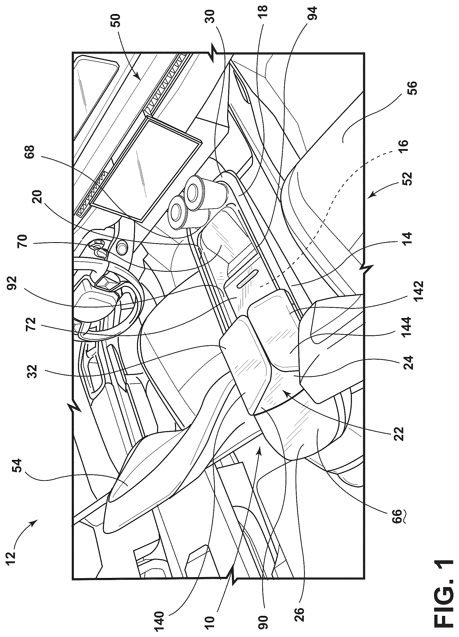 Patent US12403808 — Vehicle console assembly — Figure 1