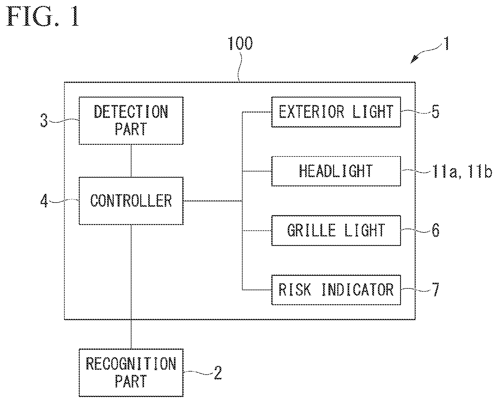 Patent US12403821 — Illumination device for vehicle and illumination device — Figure 1