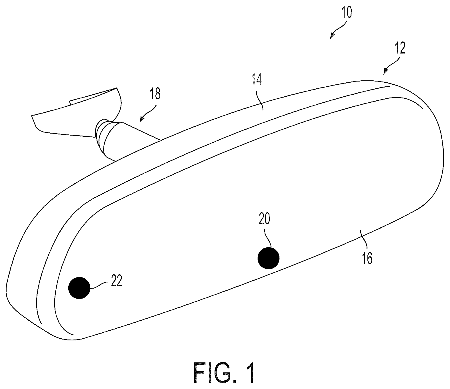 Patent US12403834 — Vehicular driver monitoring system with camera at interior mirror assembly — Figure 1