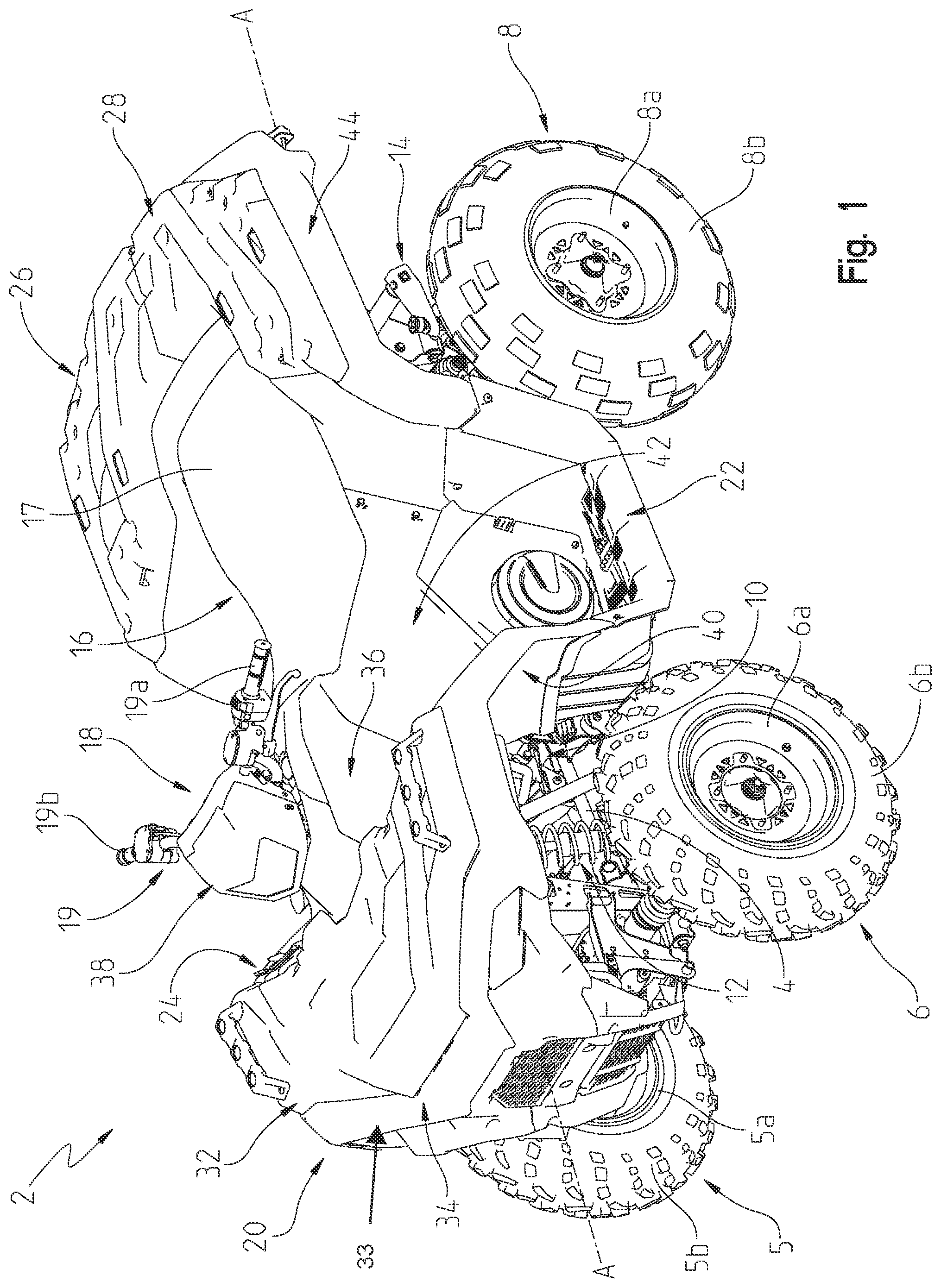 Patent US12403841 — All-terrain vehicle — Figure 1