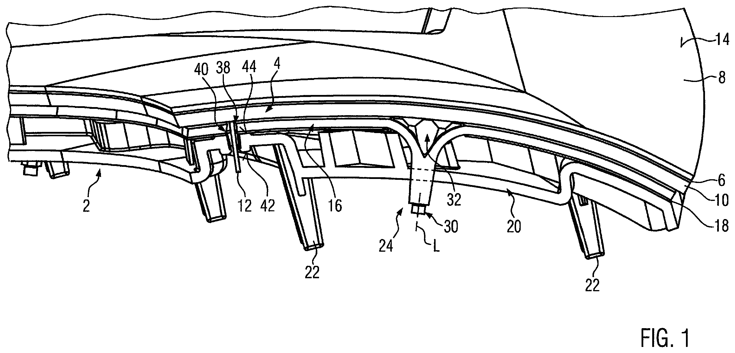 Patent US12403846 Figure 1 – Decorative part and method for producing same