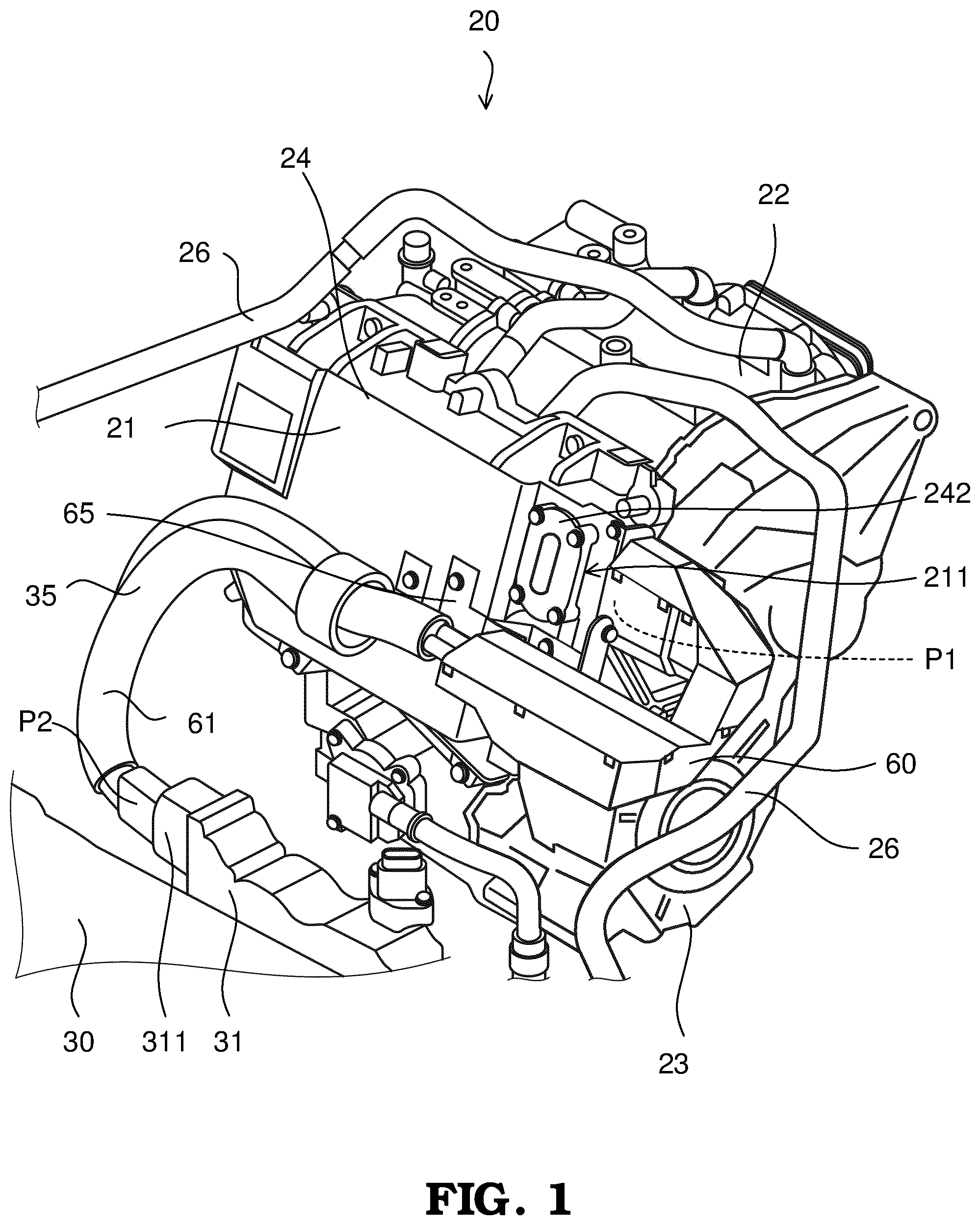 Patent US12403850 — Wire harness mounting structure — Figure 1