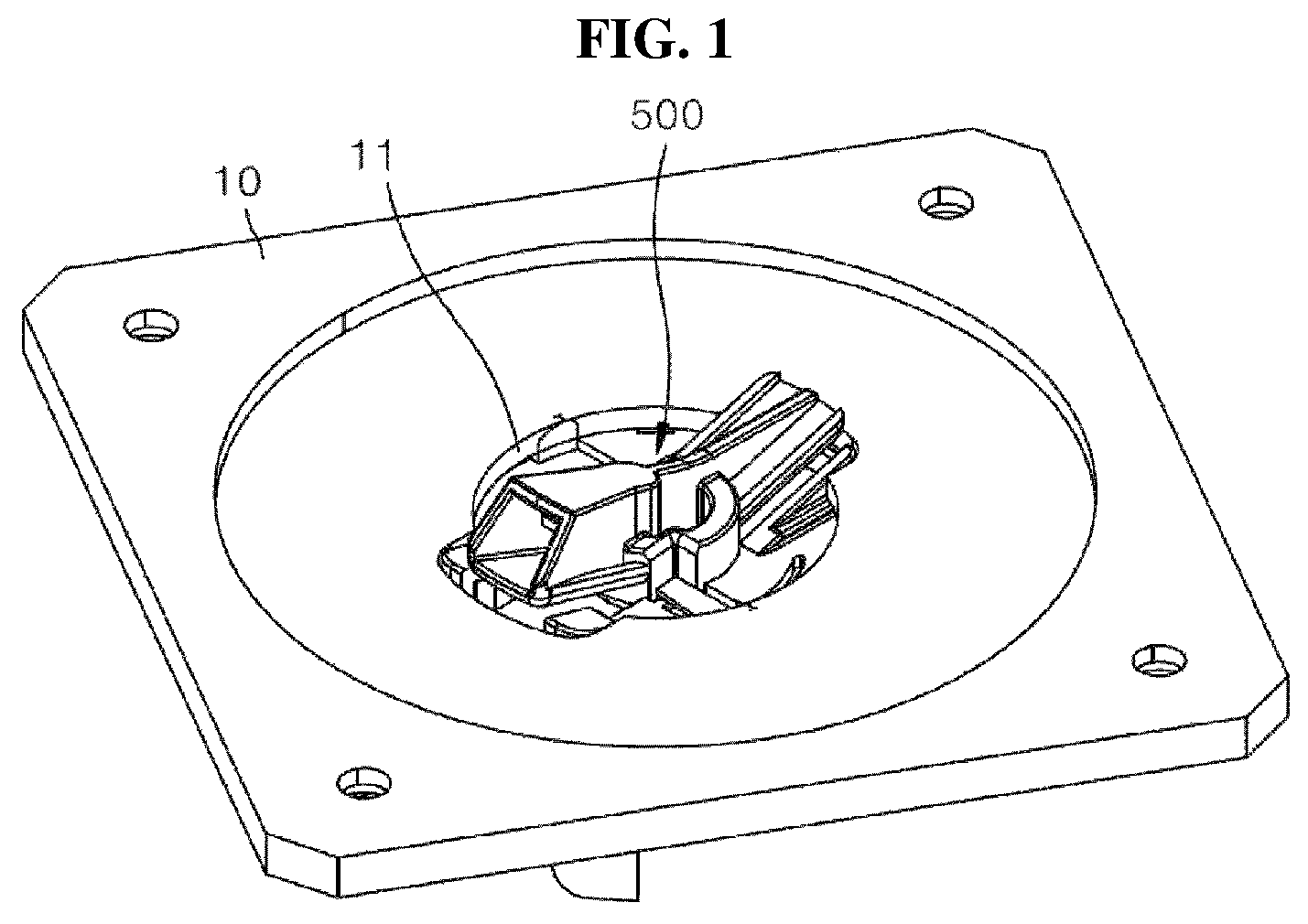 Patent US12403856 — Fixing device for installing pressure-type airbag sensor — Figure 1