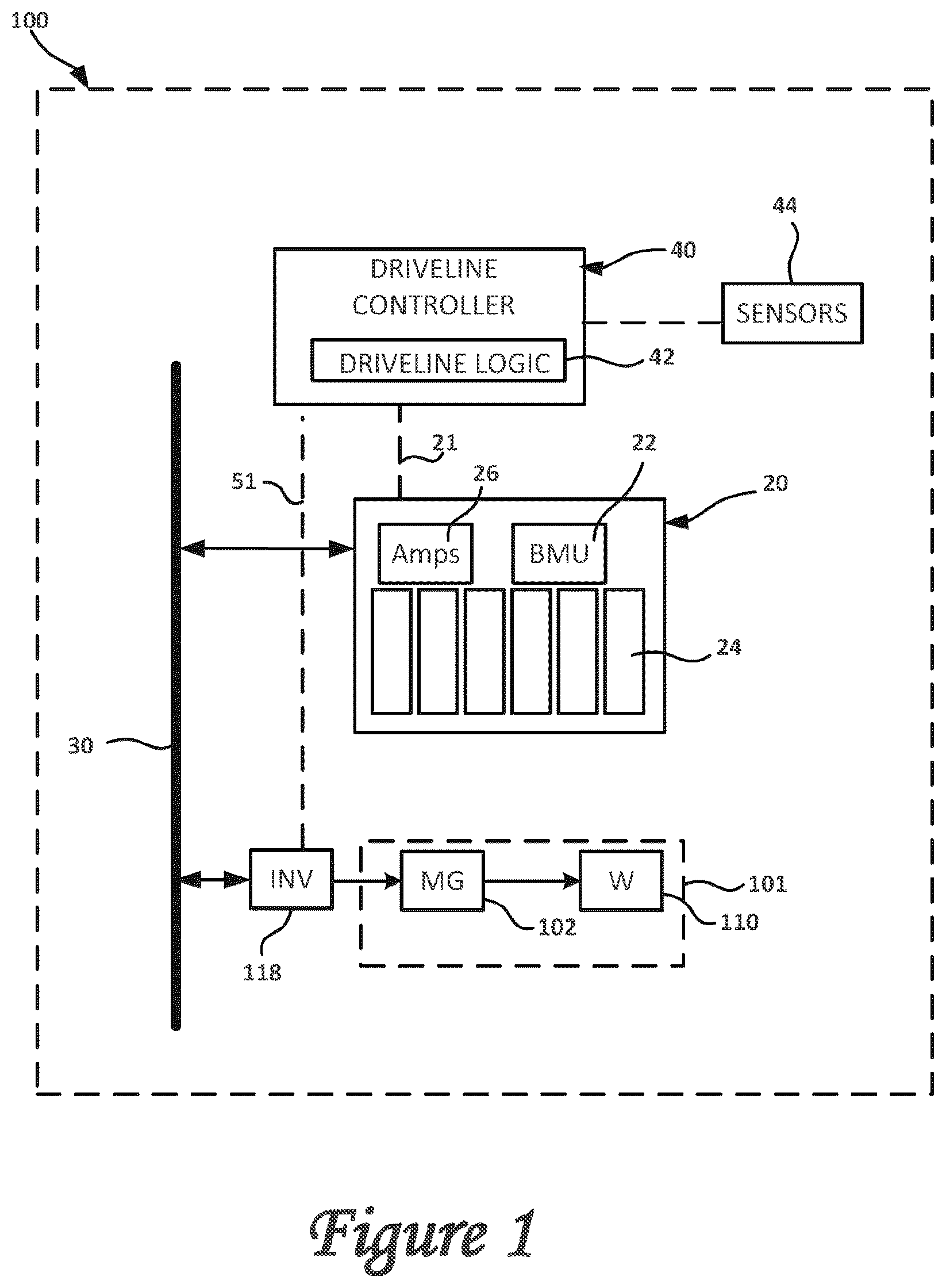 Patent US12403886 — Electric drive vehicle with anti-rollback control — Figure 1