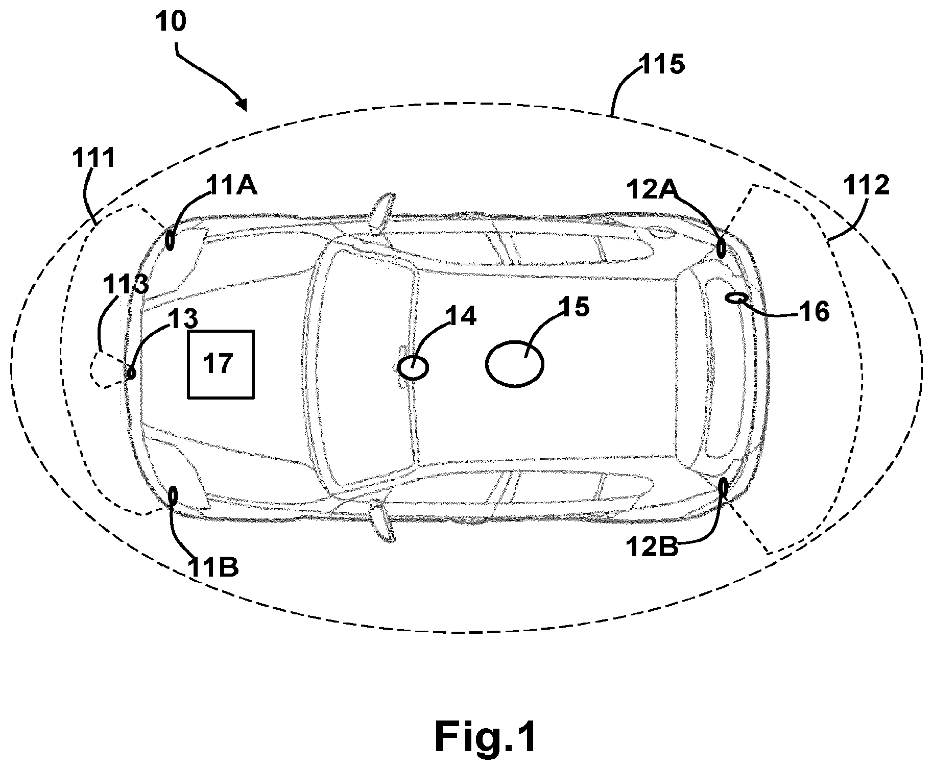 Patent US12403922 — Method for assisting with driving an autonomous motor vehicle on a road — Figure 1