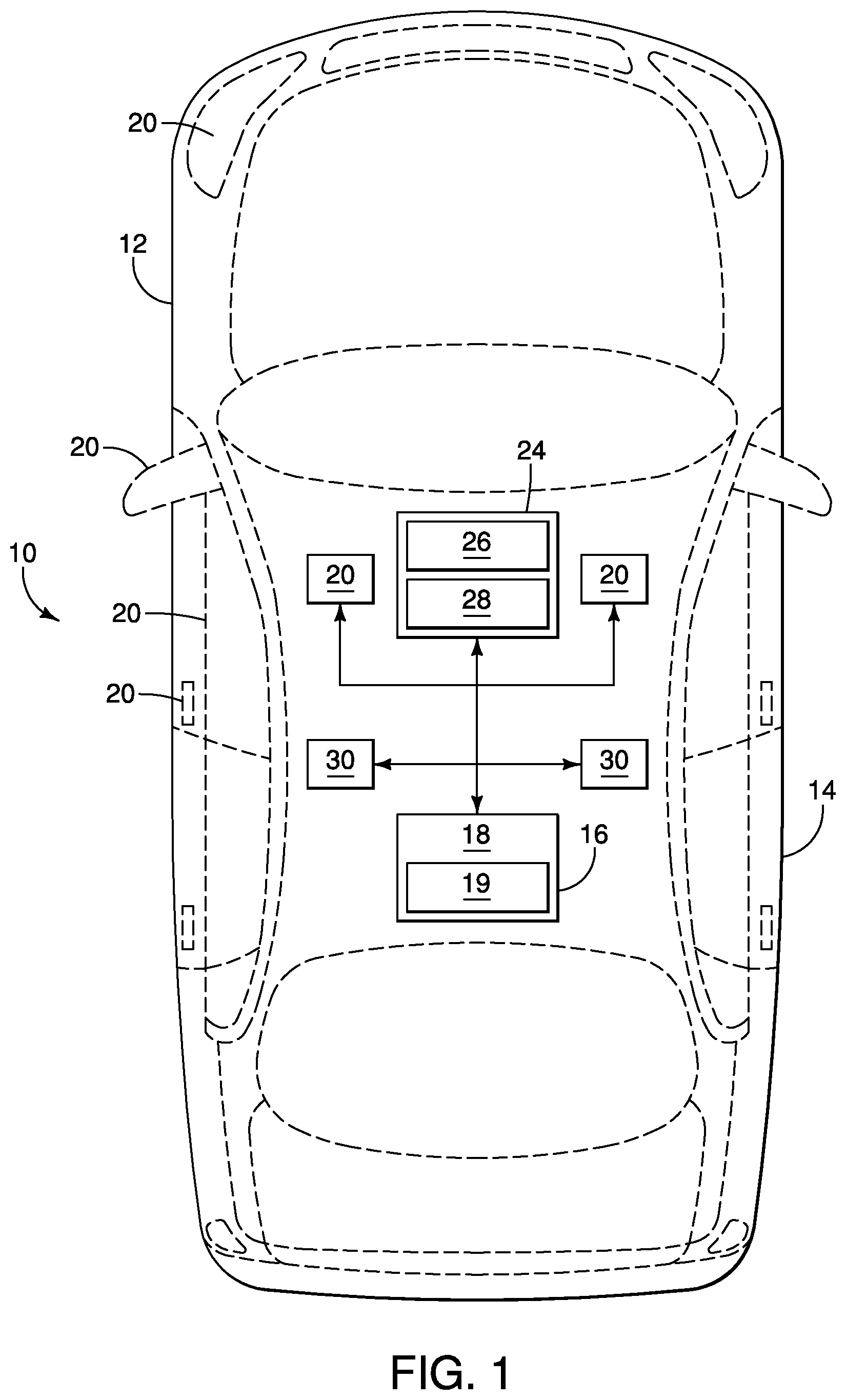 Patent US12403924 — Systems and methods for responding to audible commands and/or adjusting vehicle components based thereon — Figure 1