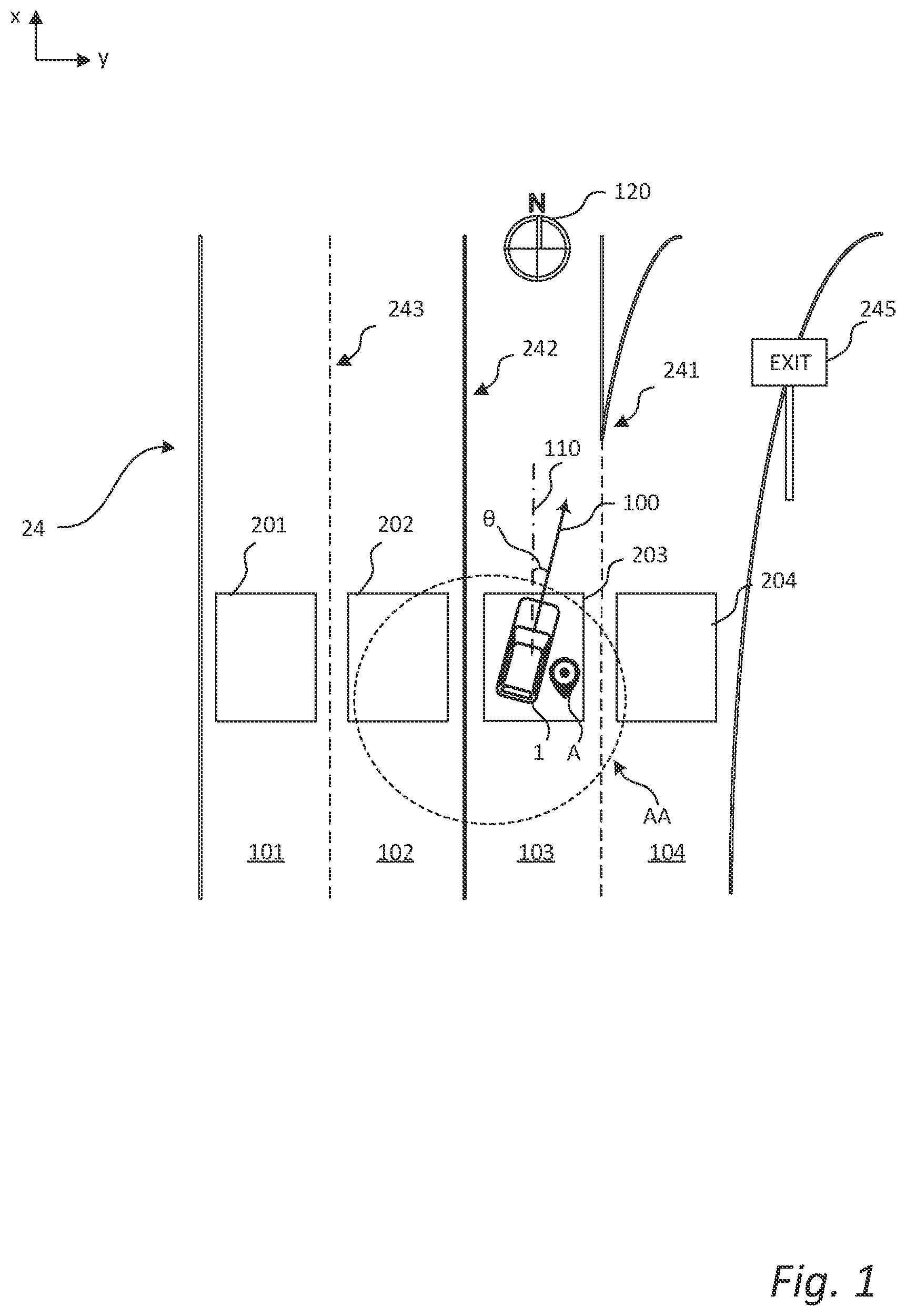 Patent US12403933 — Determining a state of a vehicle on a road — Figure 1