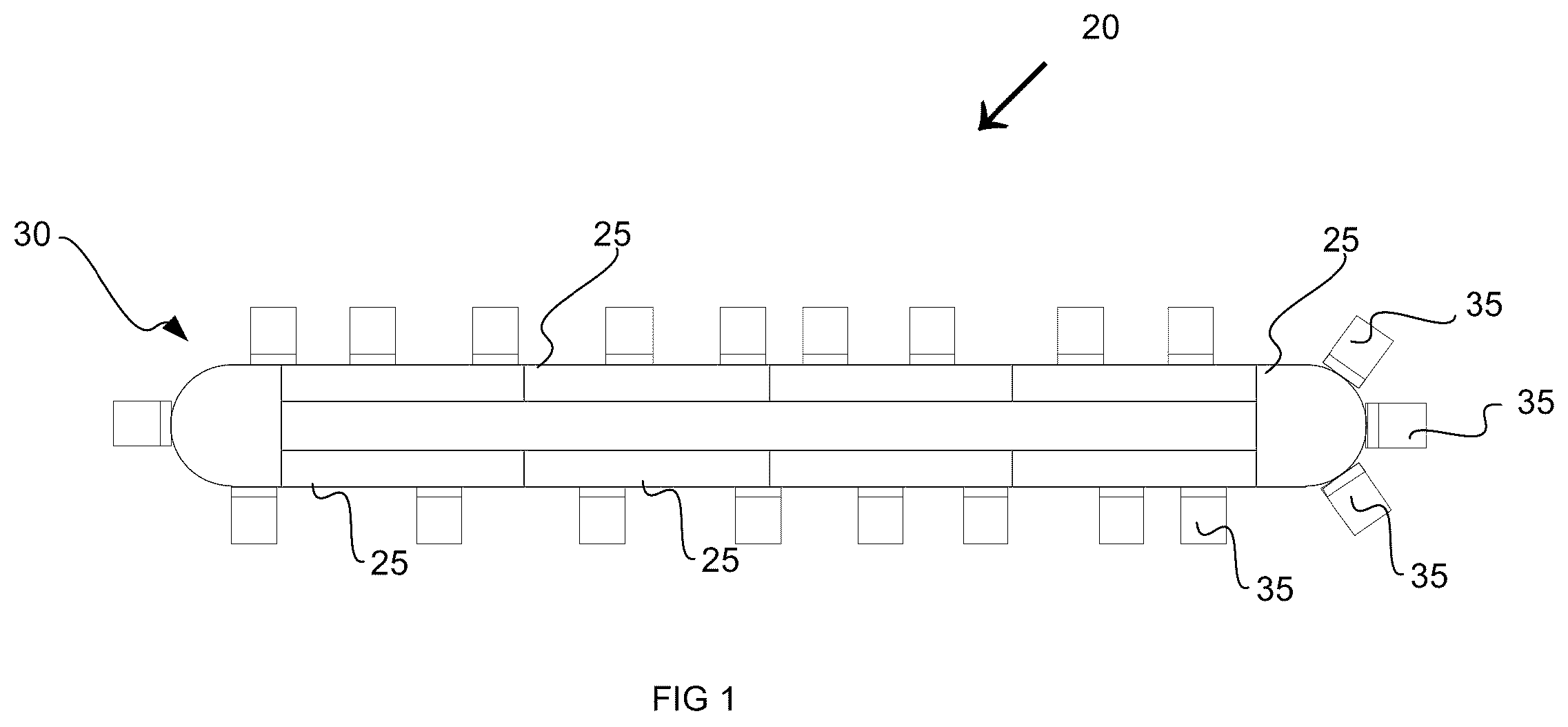 Patent US12403940 Figure 1 – System and method for supporting and connecting conveyor track