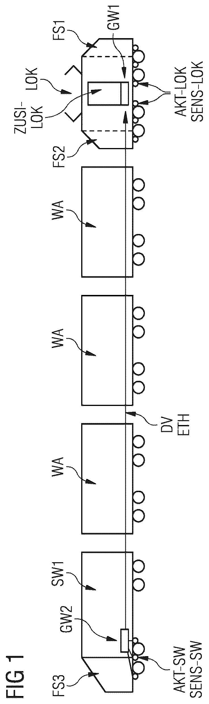 Patent US12403944 — Arrangement for train protection — Figure 1