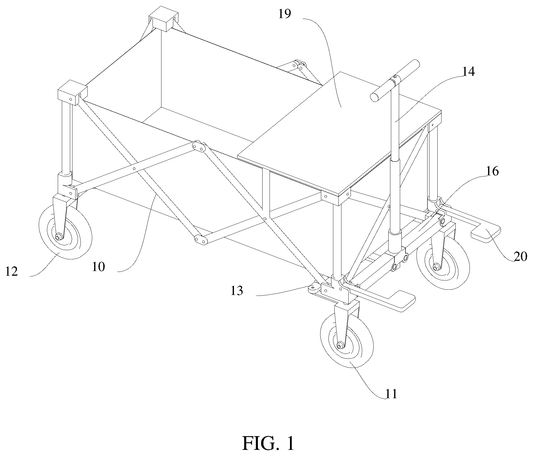 Patent US12403955 — Foldable trailer steering system — Figure 1