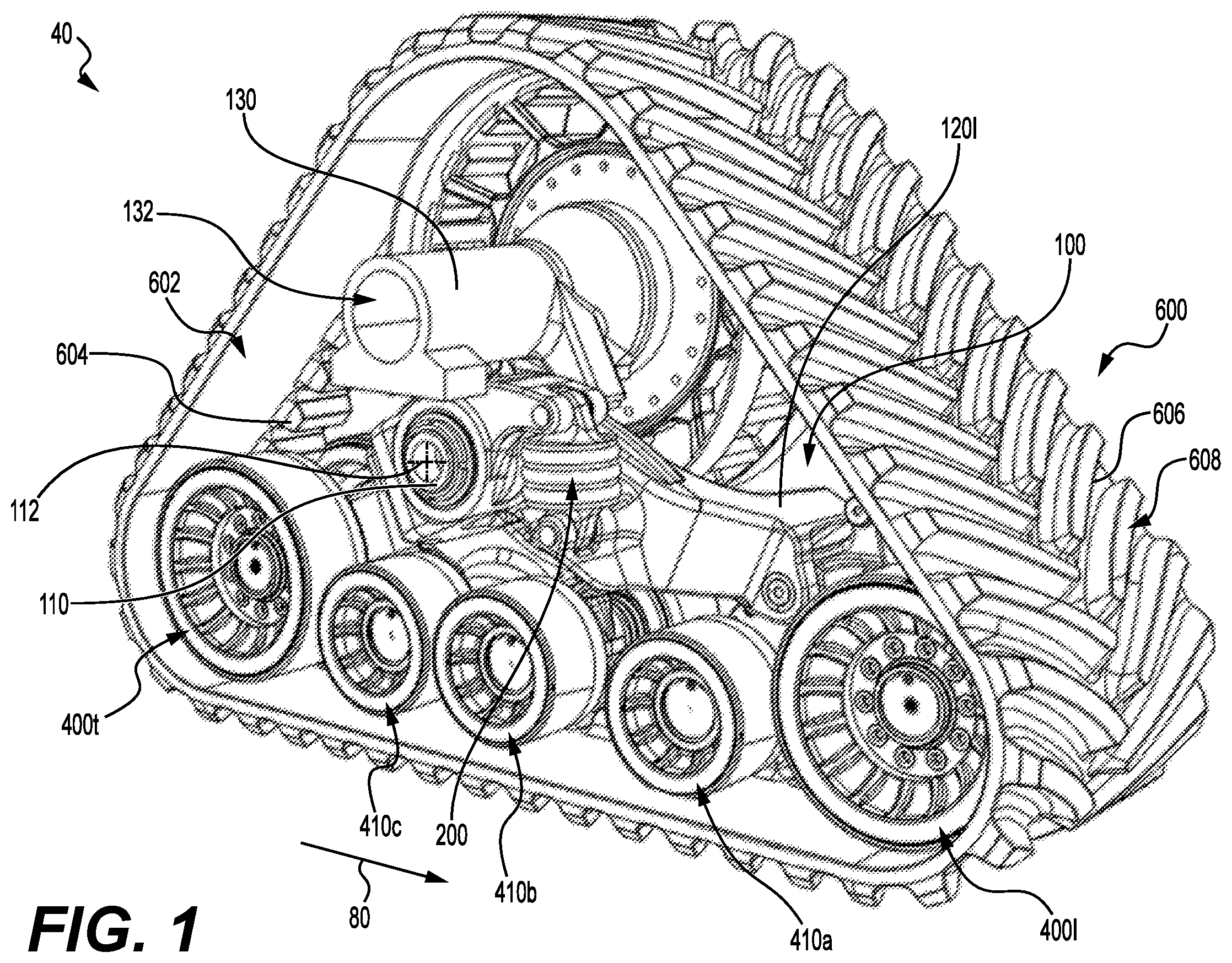 Patent US12403965 — Multi-member frame assembly for a track system — Figure 1