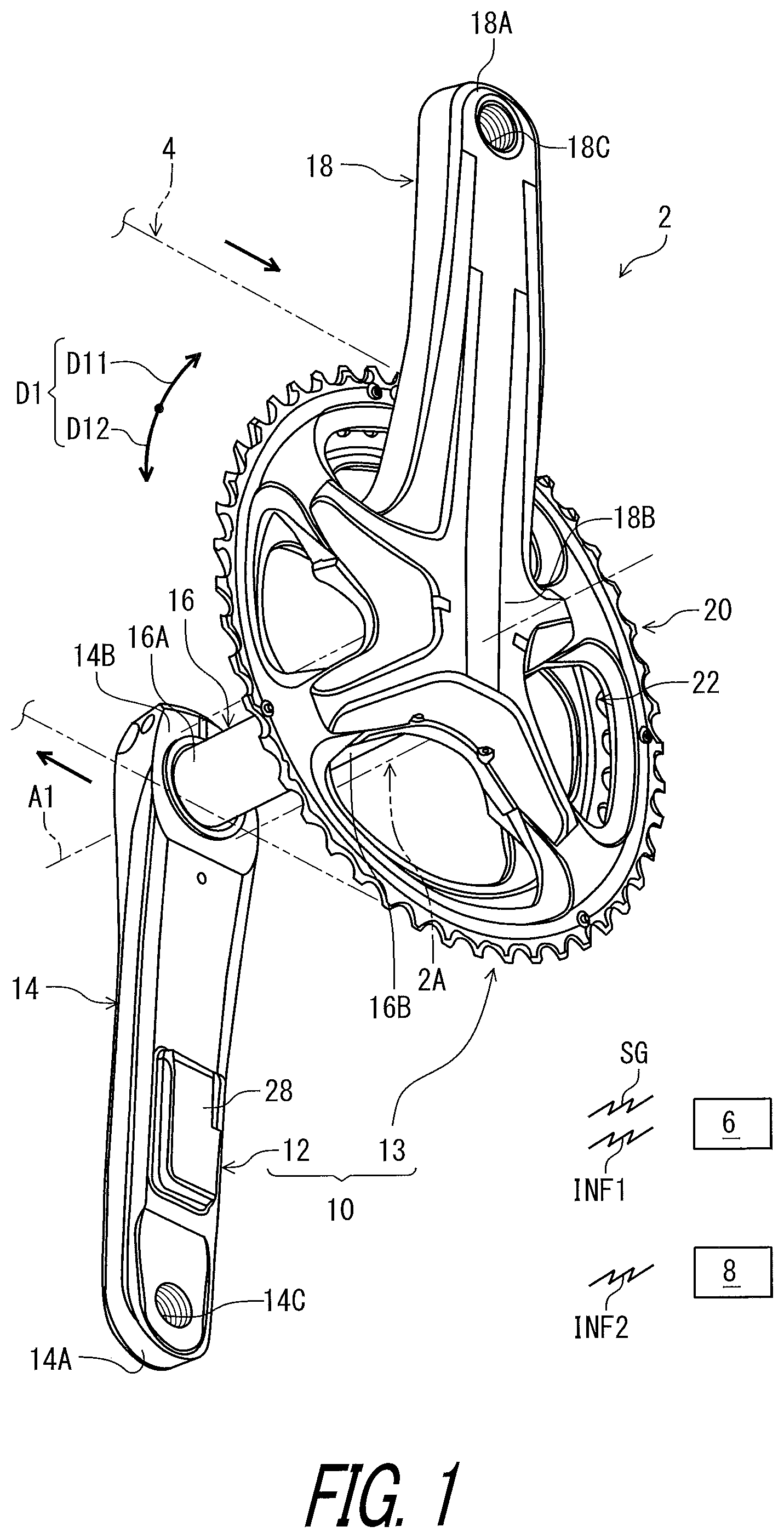 Patent US12403976 — Electrical device and rotational device for human-powered vehicle — Figure 1