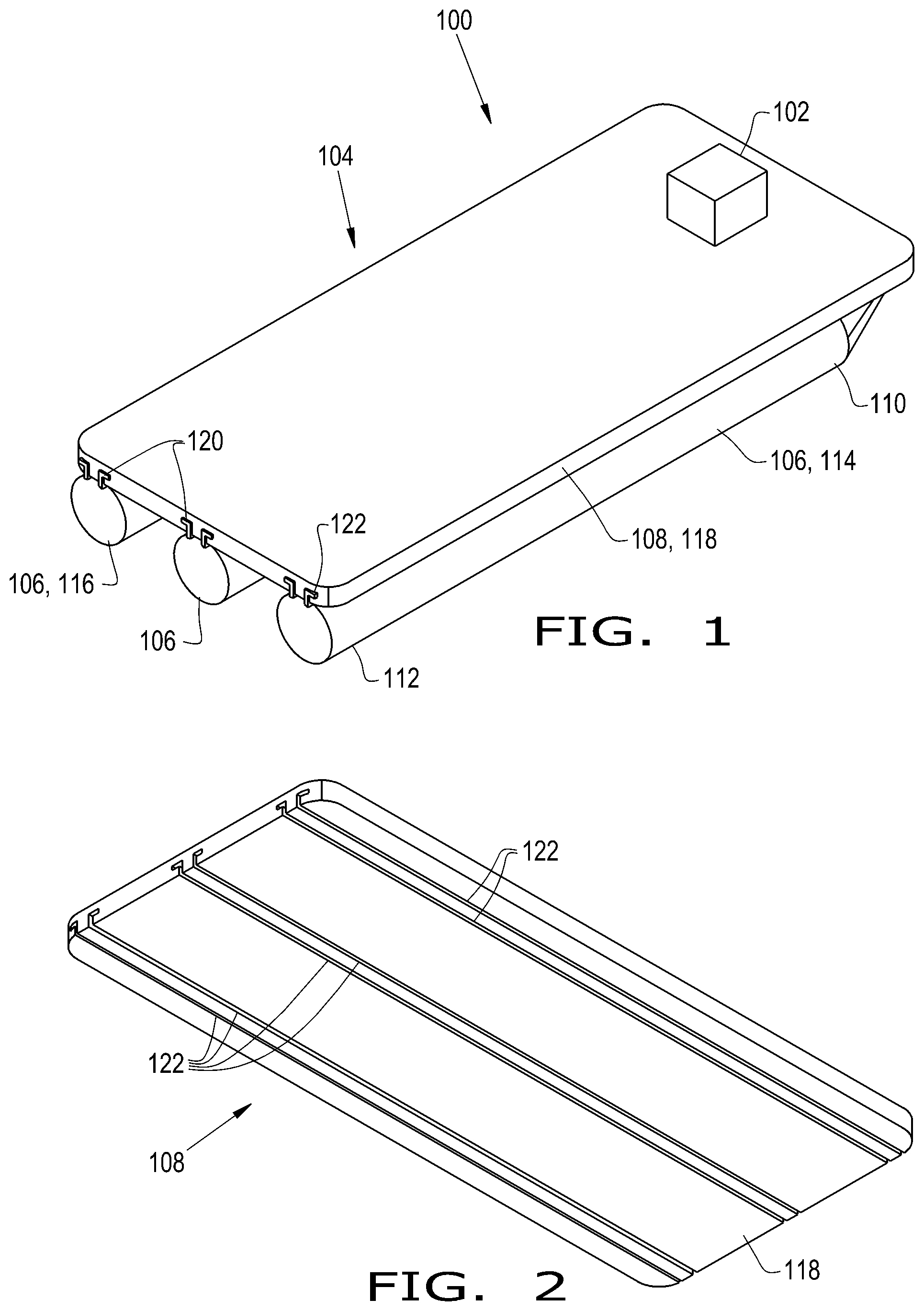 Patent US12403990 — Pontoon/tritoon watercraft with composite chassis — Figure 1