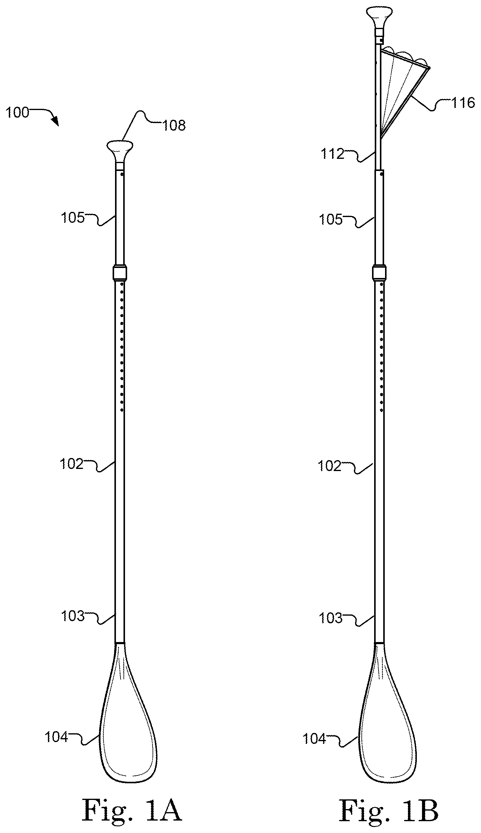 Patent US12403993 — Paddle with extendable second blade — Figure 1
