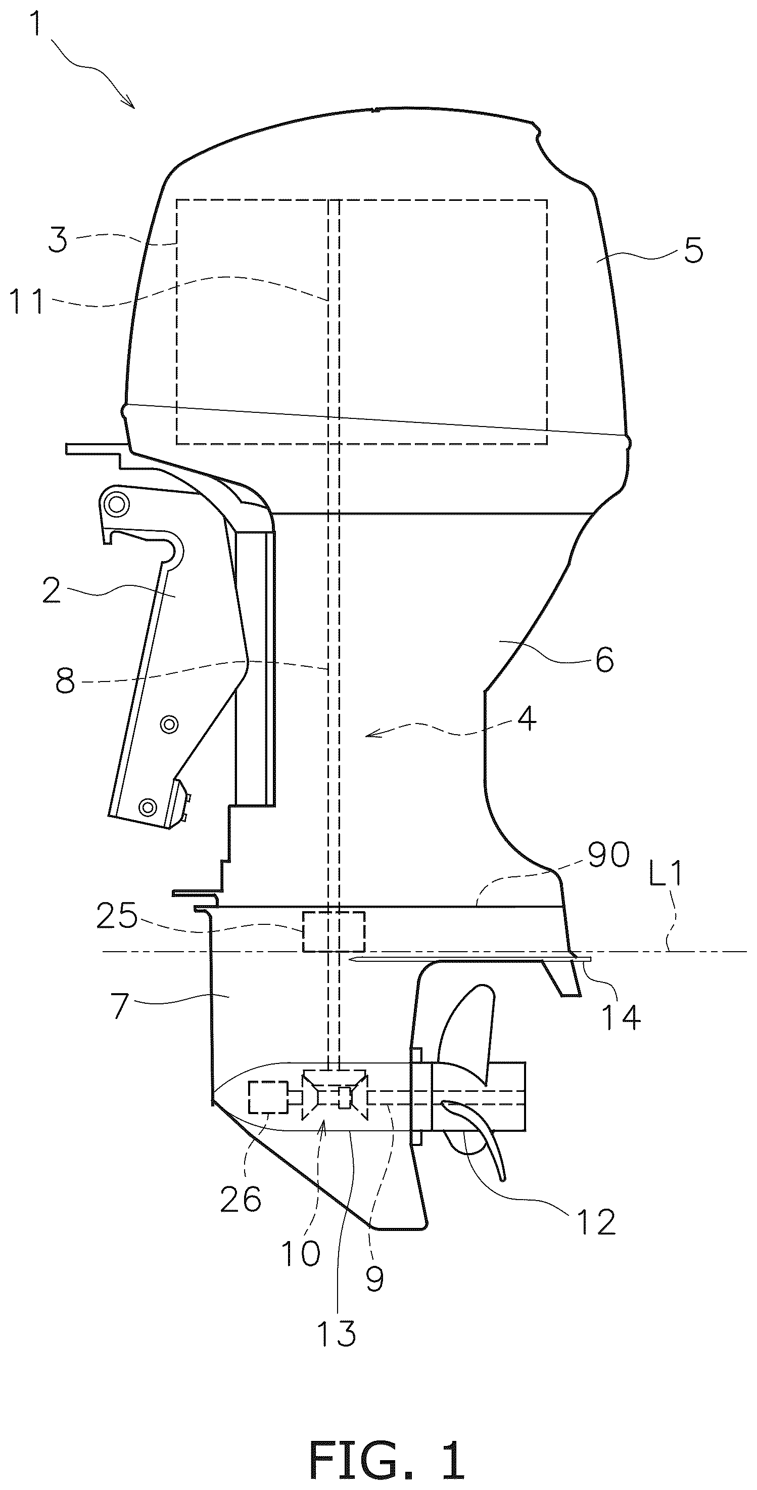 Patent US12403995 — Outboard motor — Figure 1