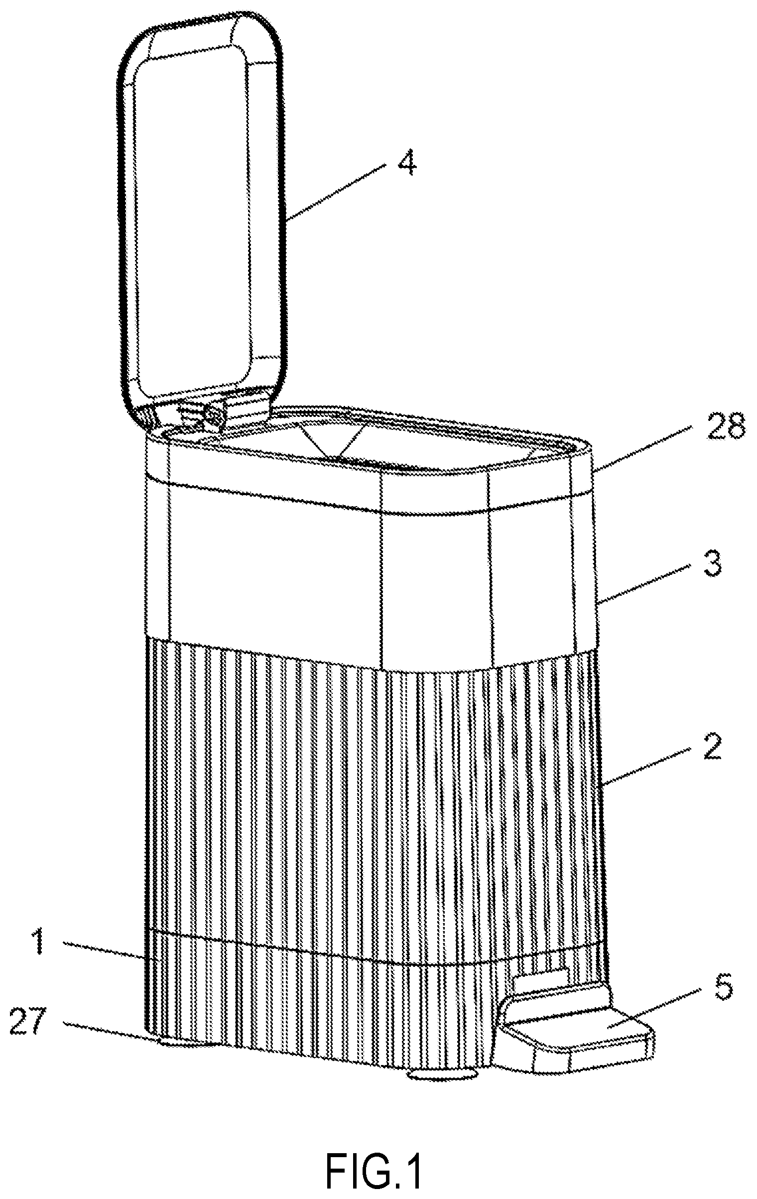 Patent US12410007 — Pedal bin — Figure 1