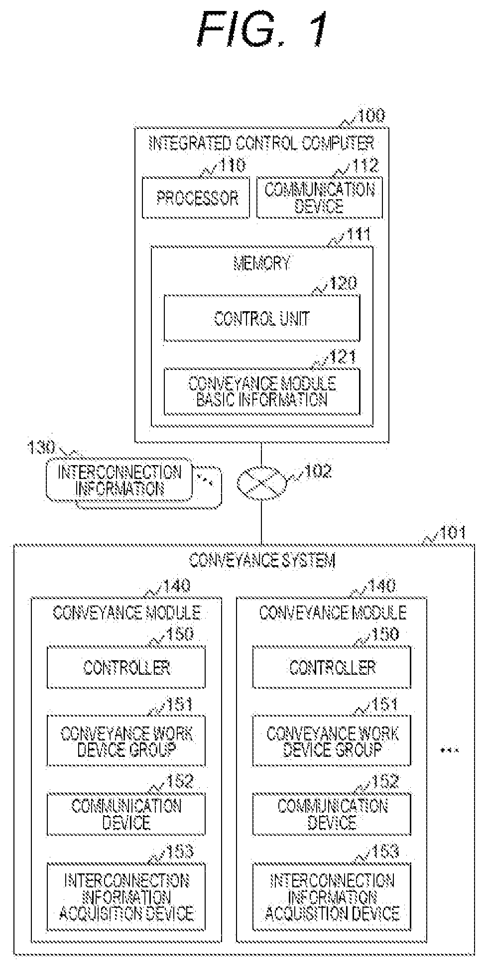 Patent US12410017 — Computer system, computer, and method for controlling conveyance system — Figure 1
