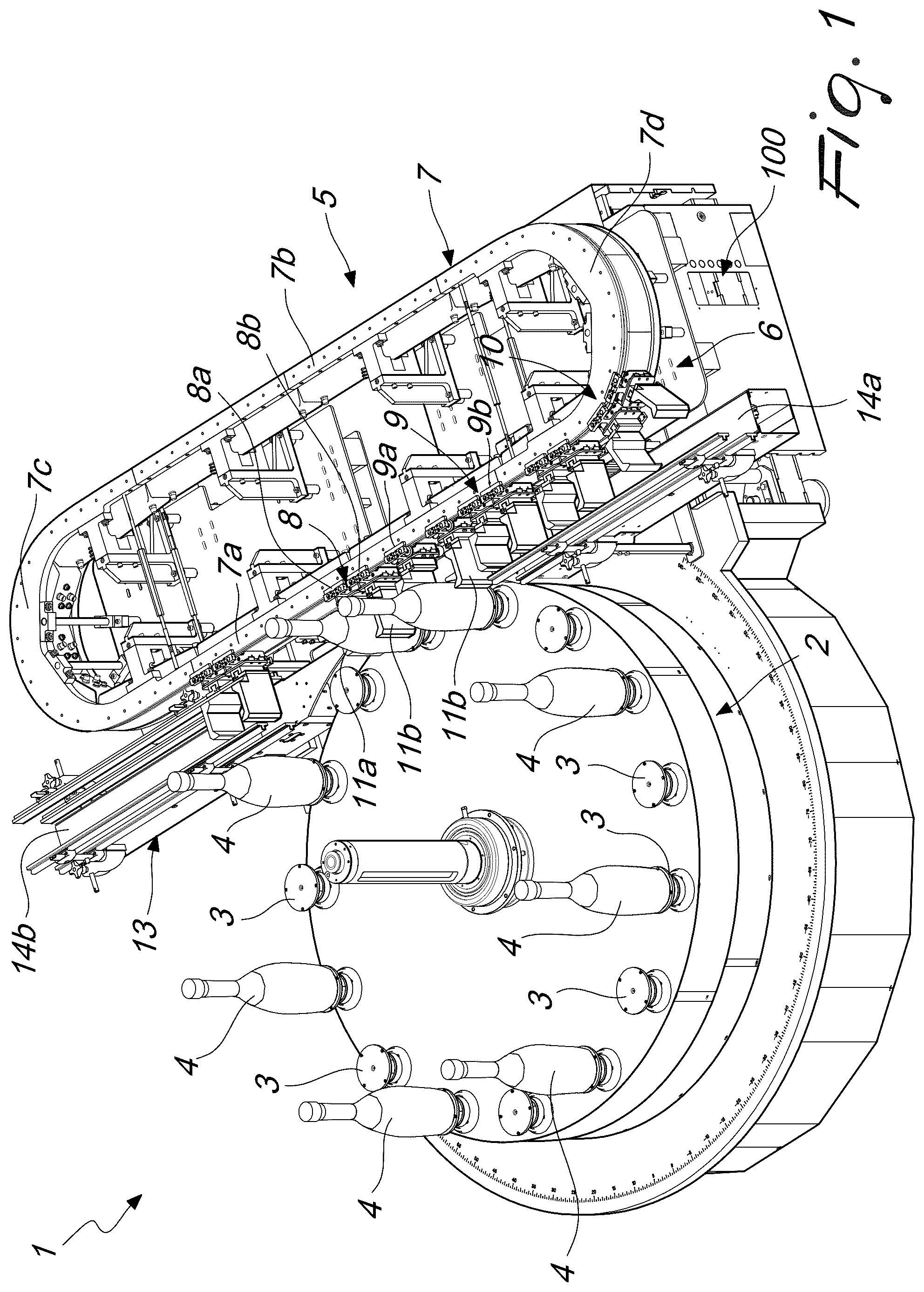 Patent US12410018 — Carousel machine for processing containers — Figure 1