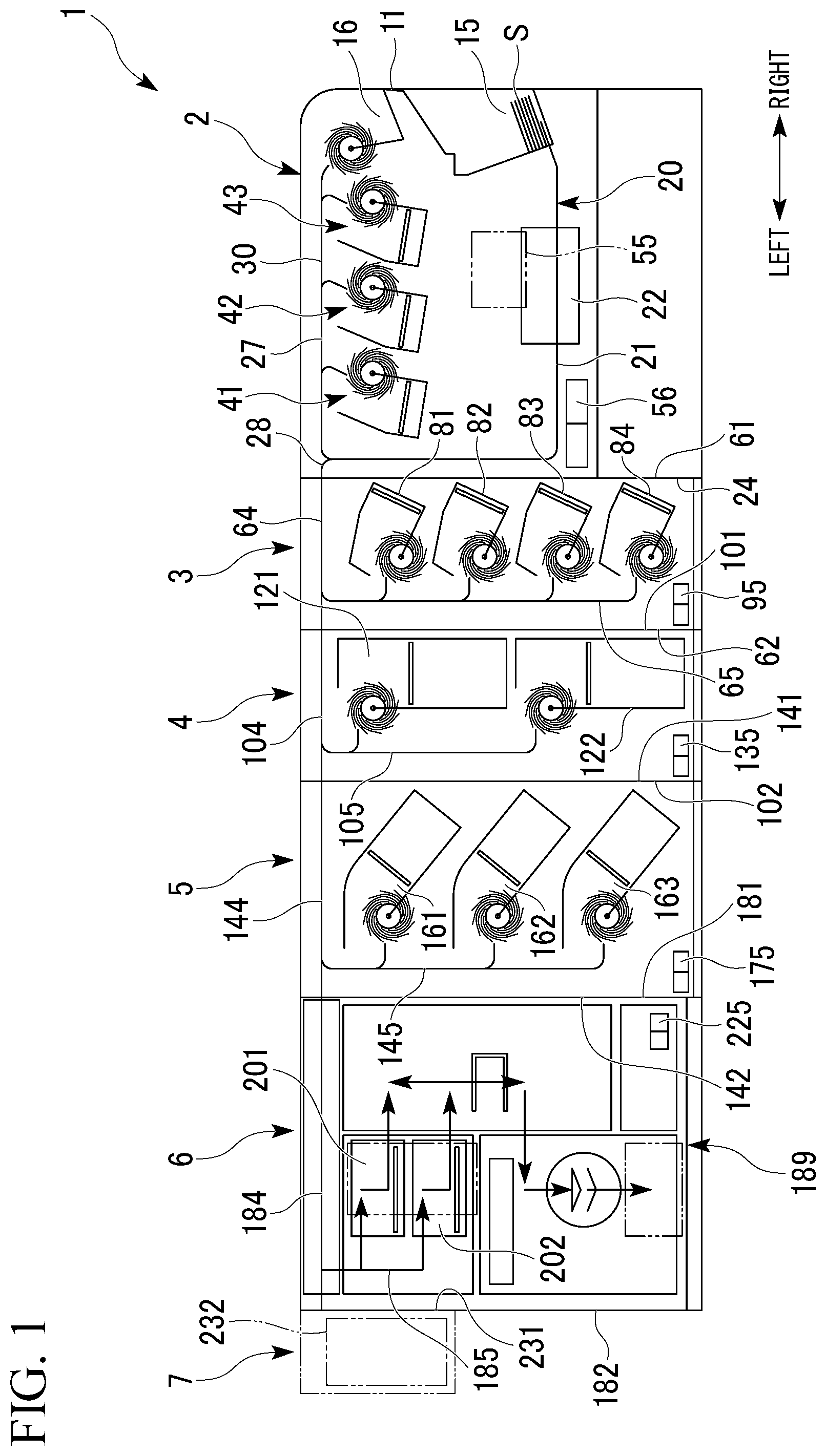 Patent US12410029 — Sheet paper processing device — Figure 1