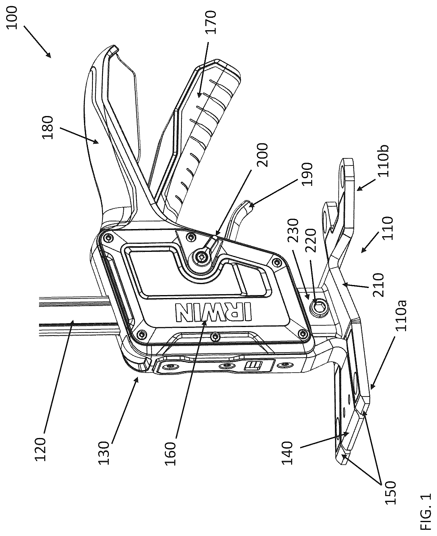 Patent US12410041 — Lifting and lowering tool — Figure 1