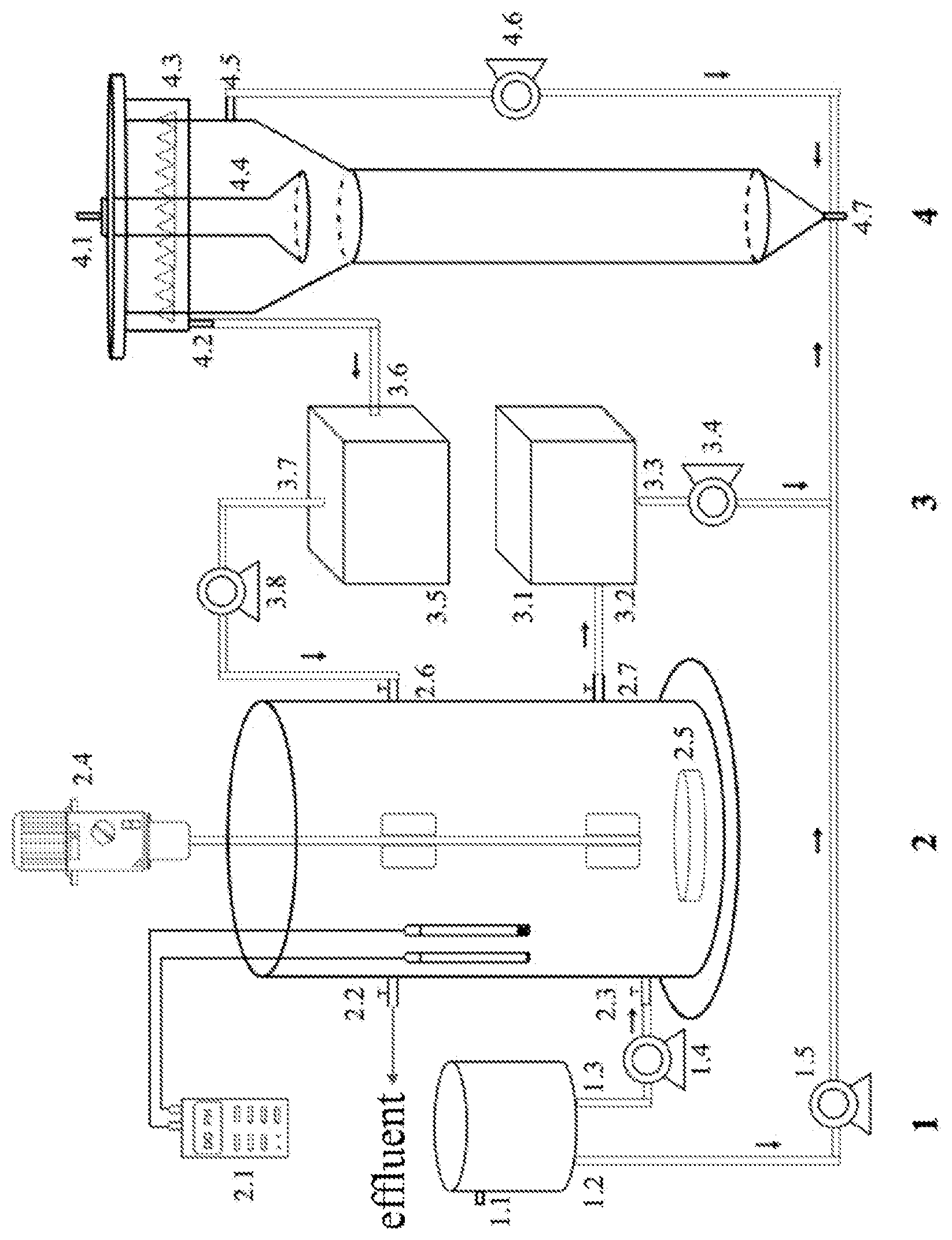 Patent US12410082 Figure 1 – Method for treating middle and mature landfill leachate by endogenous denitrification combined autotrophic nitrogen removal process