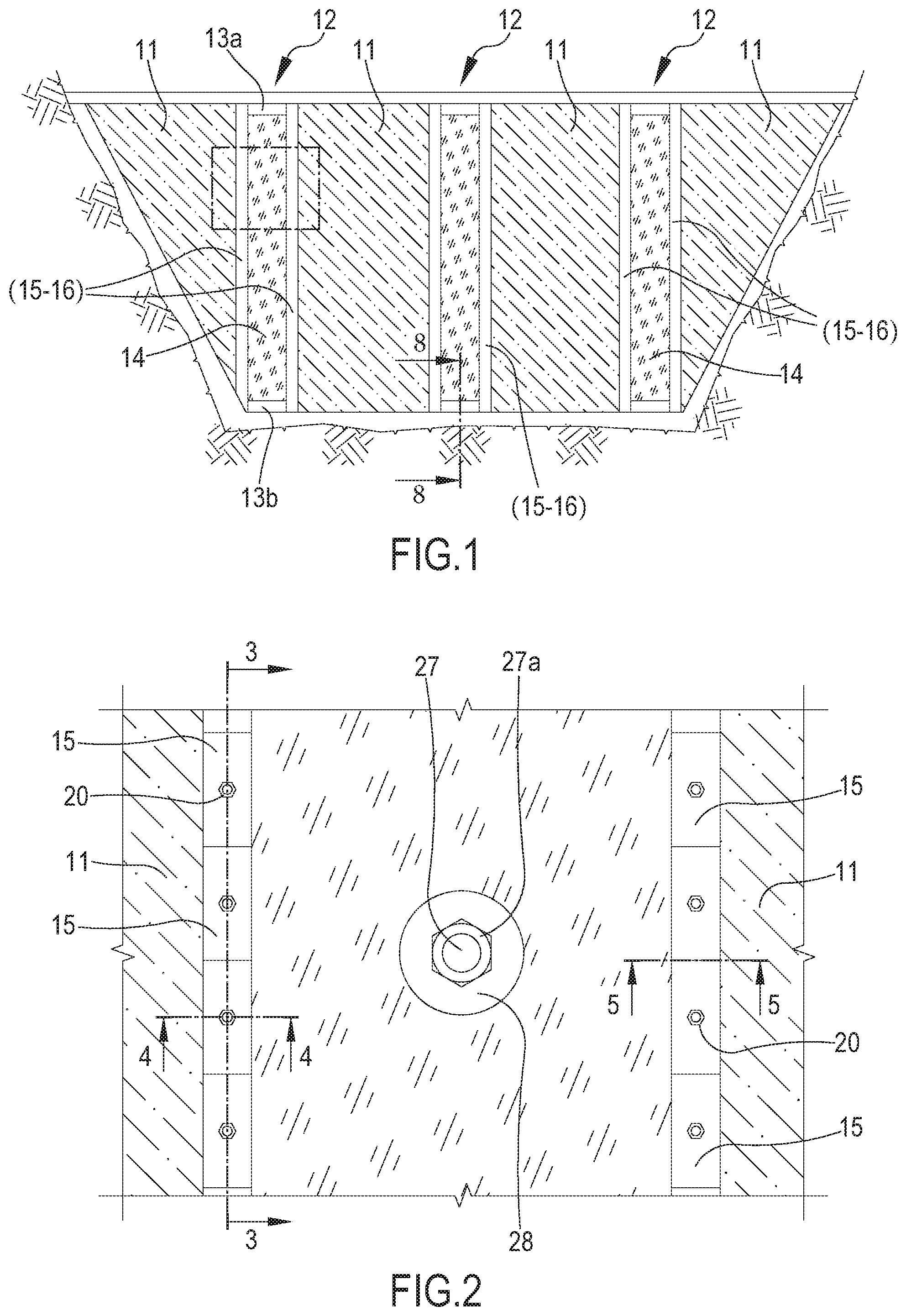 Patent US12410572 — System for the double-sealed connection of waterproofing panels for hydraulic works — Figure 1