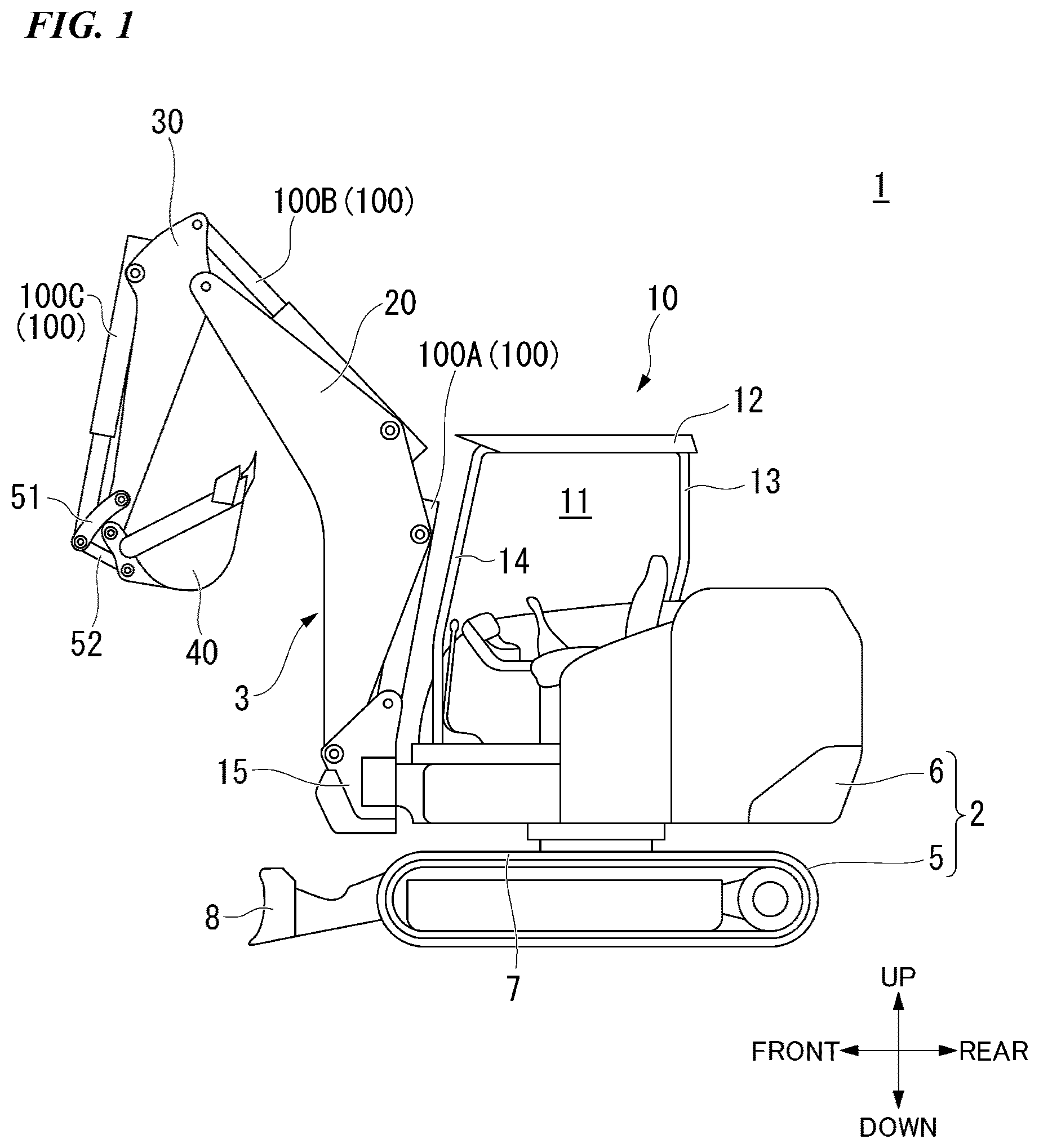 Patent US12410581 Figure 1 – Electric cylinder and work machine