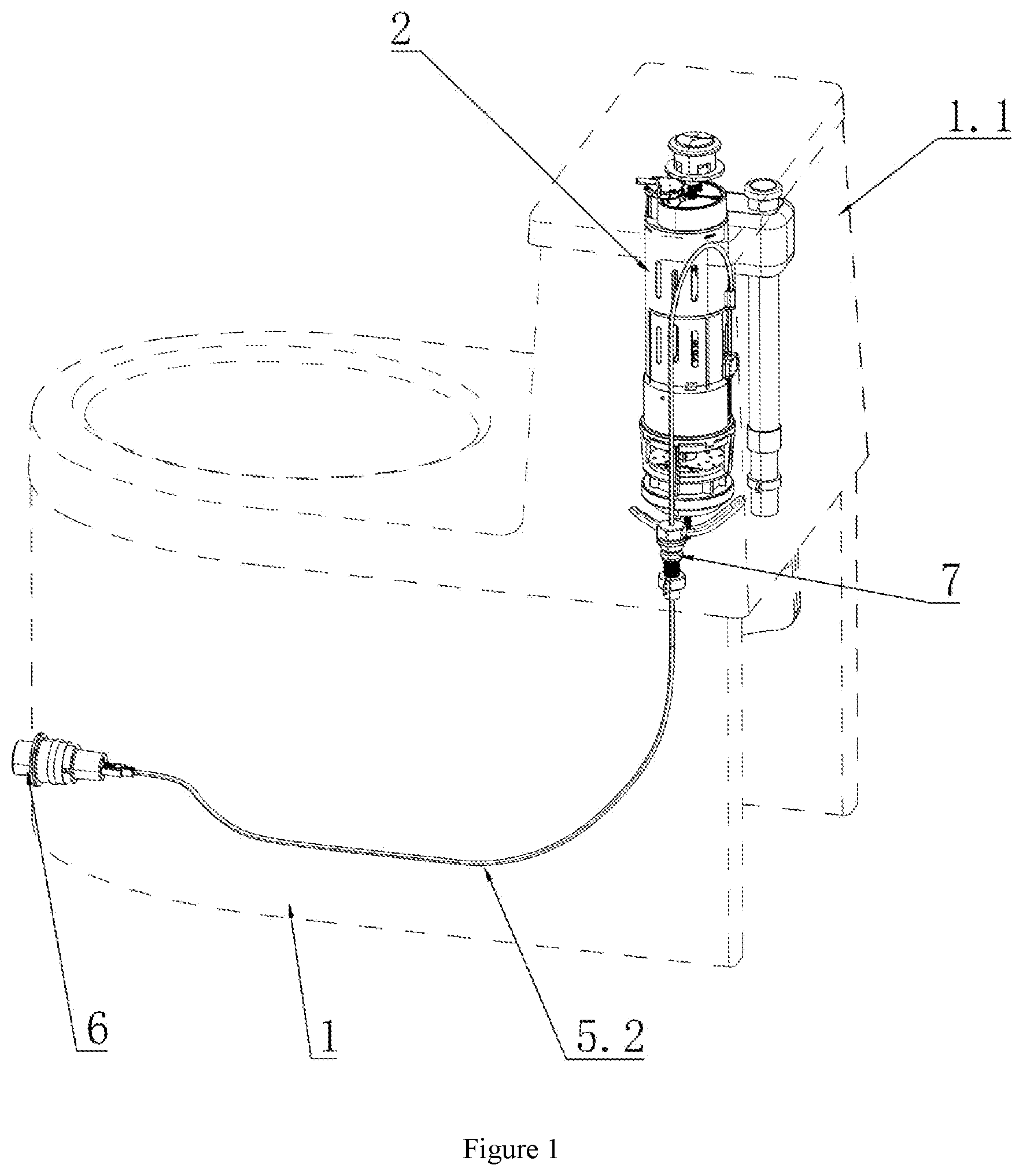 Patent US12410597 Figure 1 – Dual-control flushing device