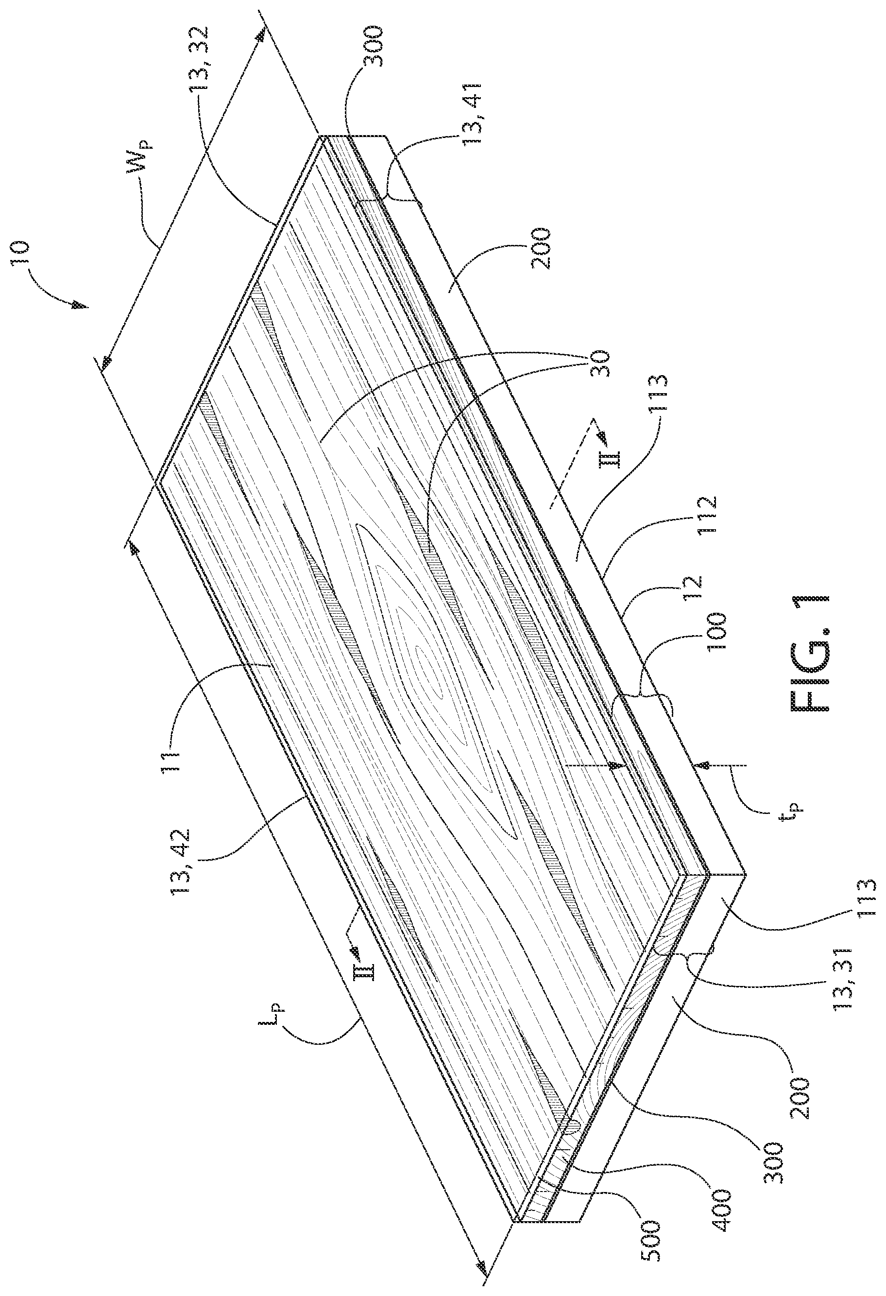Patent US12410610 — Flame retardant clear coatings for building panels — Figure 1