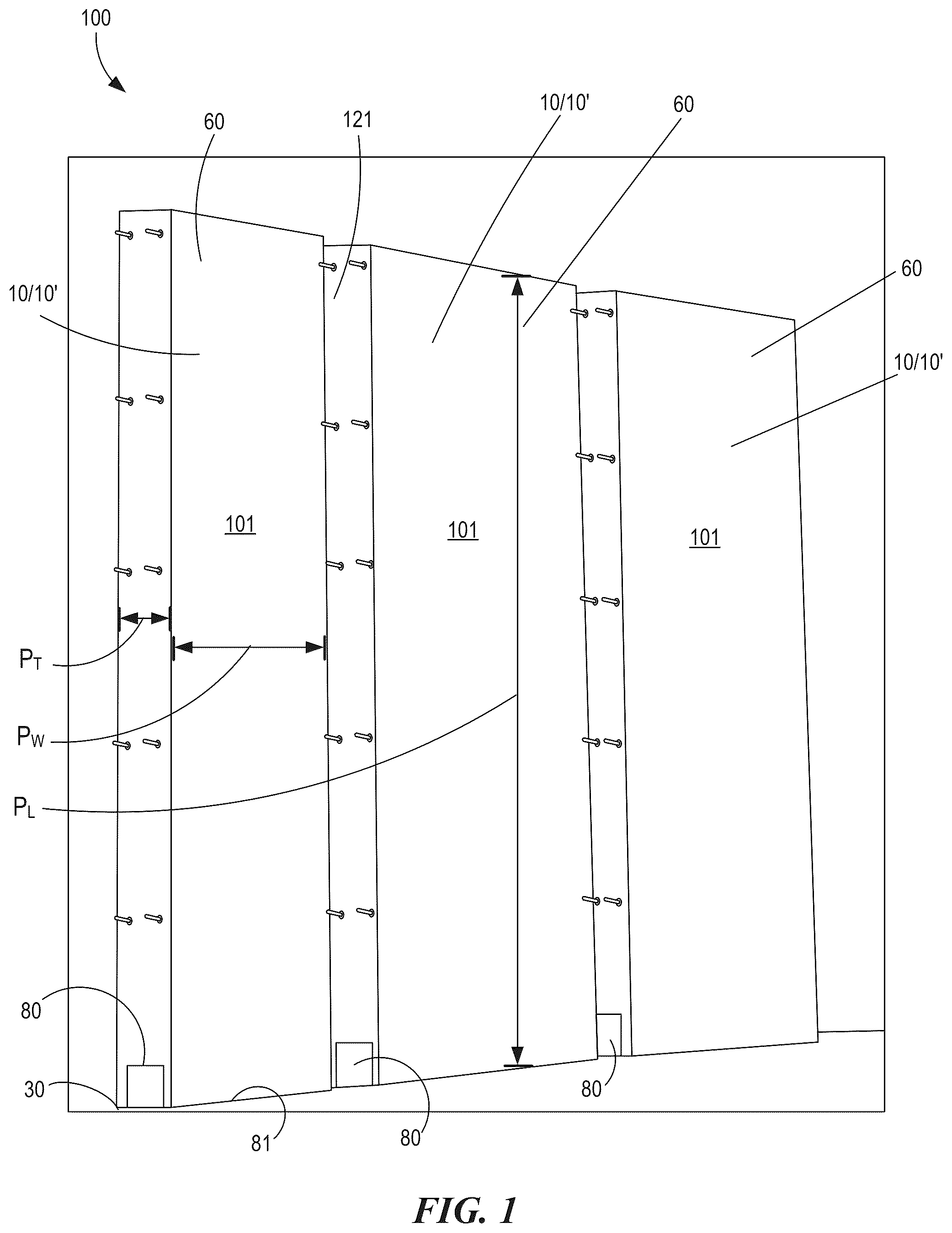 Patent US12410614 — Pre-stressed insulated concrete panels and methods for making and using the same — Figure 1