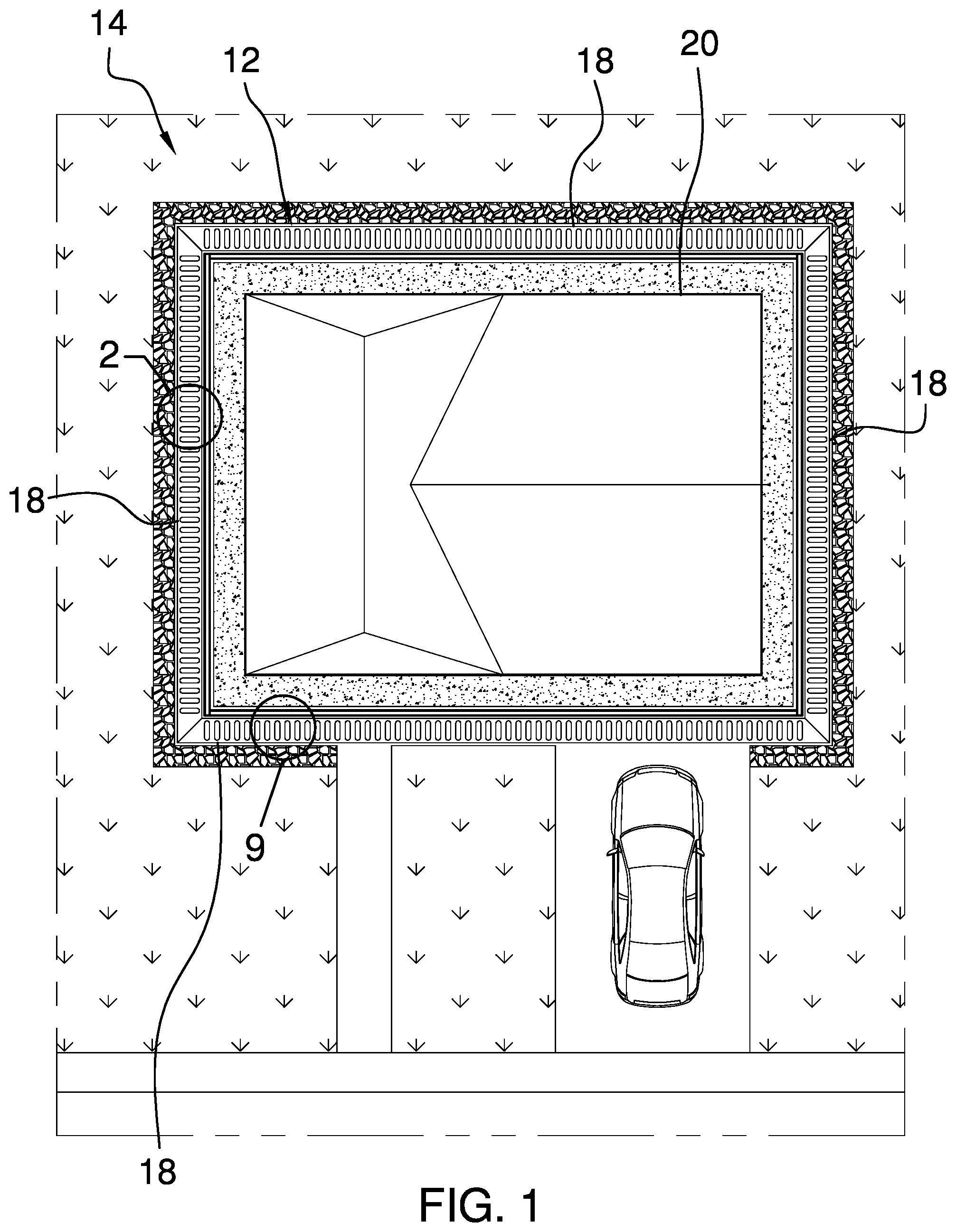Patent US12410630 Figure 1 – Storm water redirection device