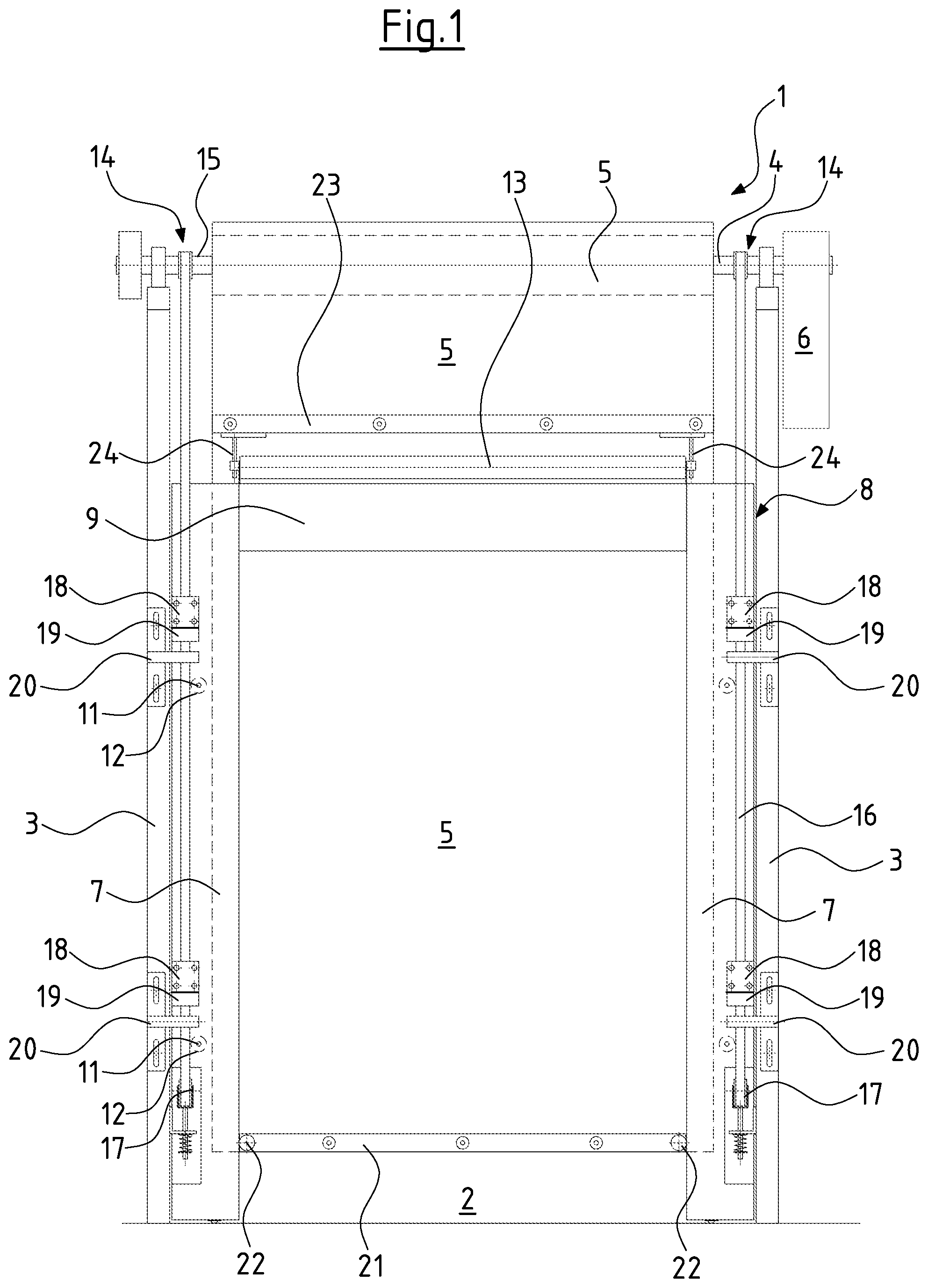 Patent US12410656 — Quick-action roll-up door — Figure 1