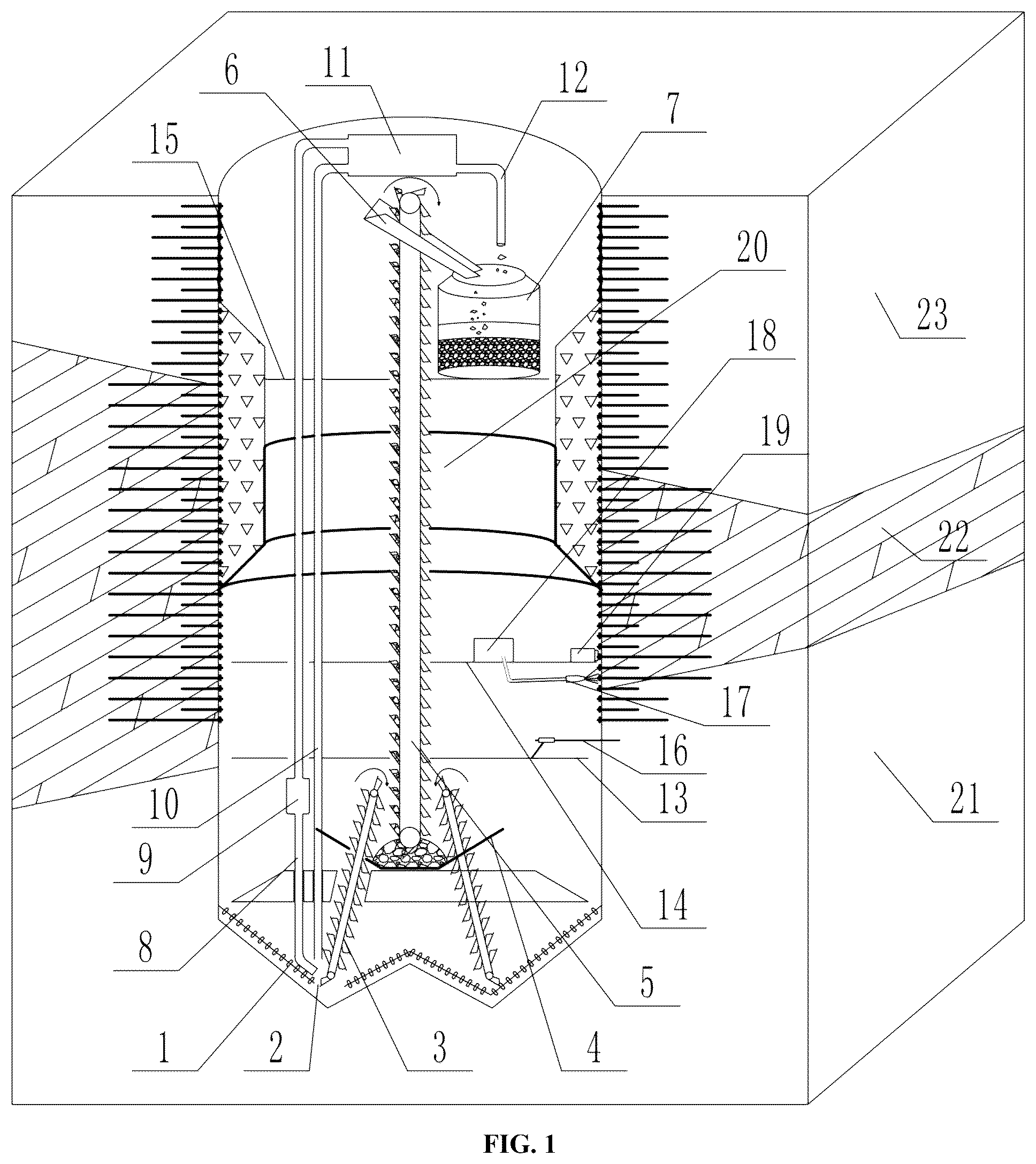 Patent US12410660 — Full-face shaft boring machine, boring system, and boring method — Figure 1