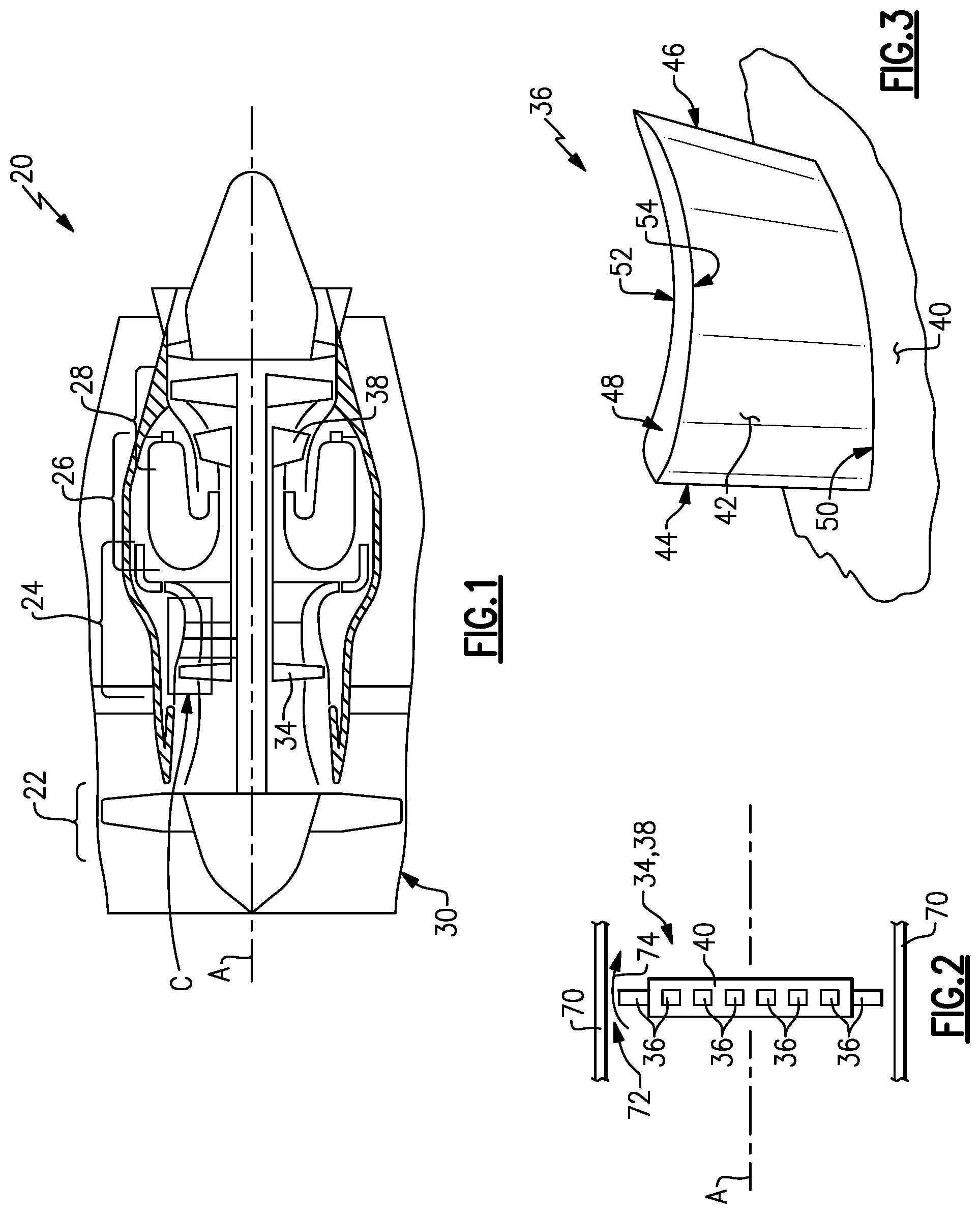 Patent US12410714 — Airfoil thickness profile for minimizing tip leakage flow — Figure 1