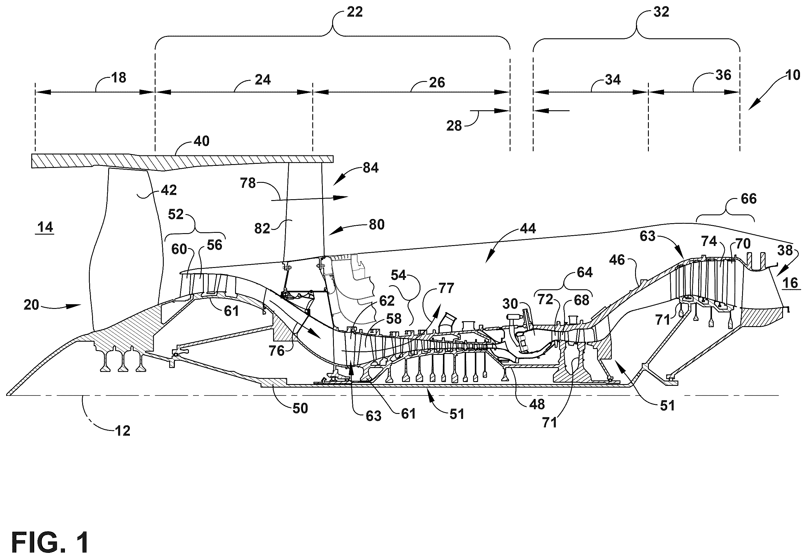 Patent US12410716 — Engine component — Figure 1