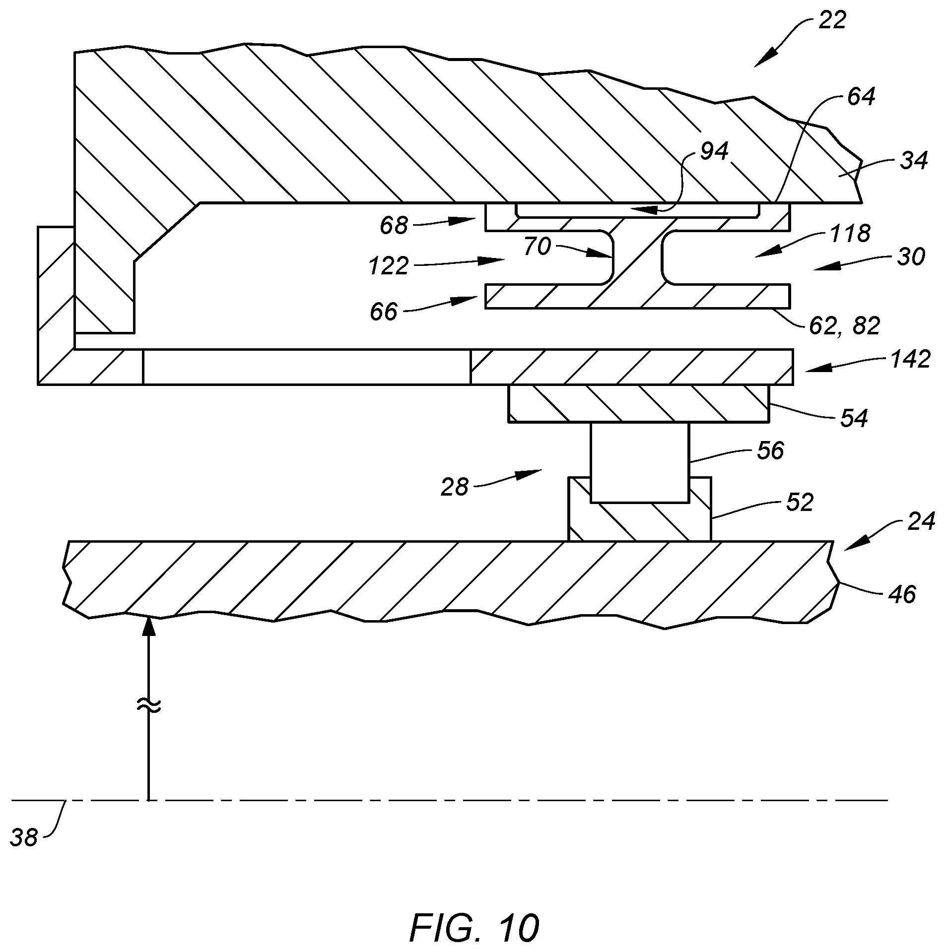 Patent US12410732 Figure 7 – Flexible support for aircraft motor bearing