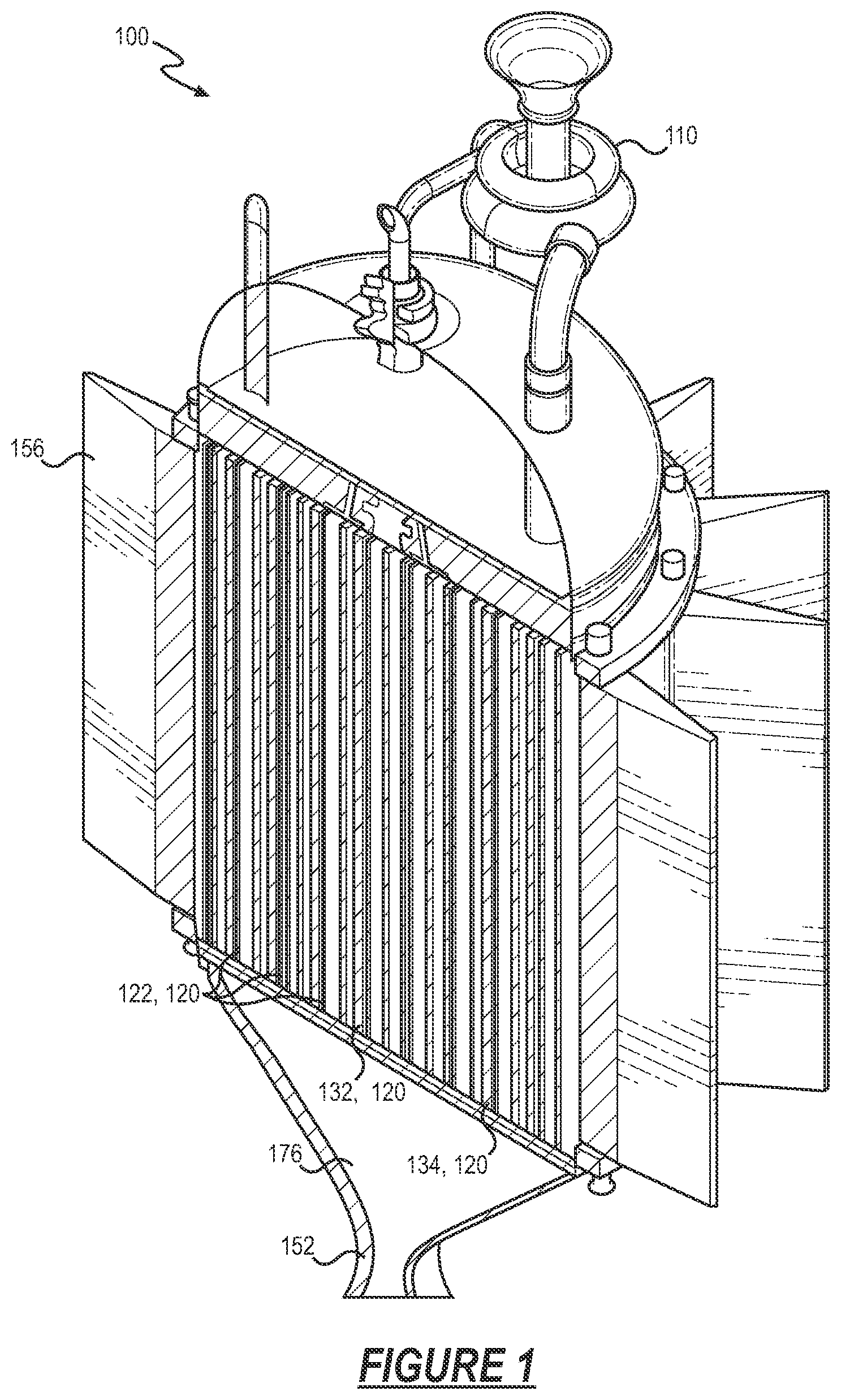 Patent US12410766 — Radial in-flow particle bed nuclear rocket engine and method — Figure 1